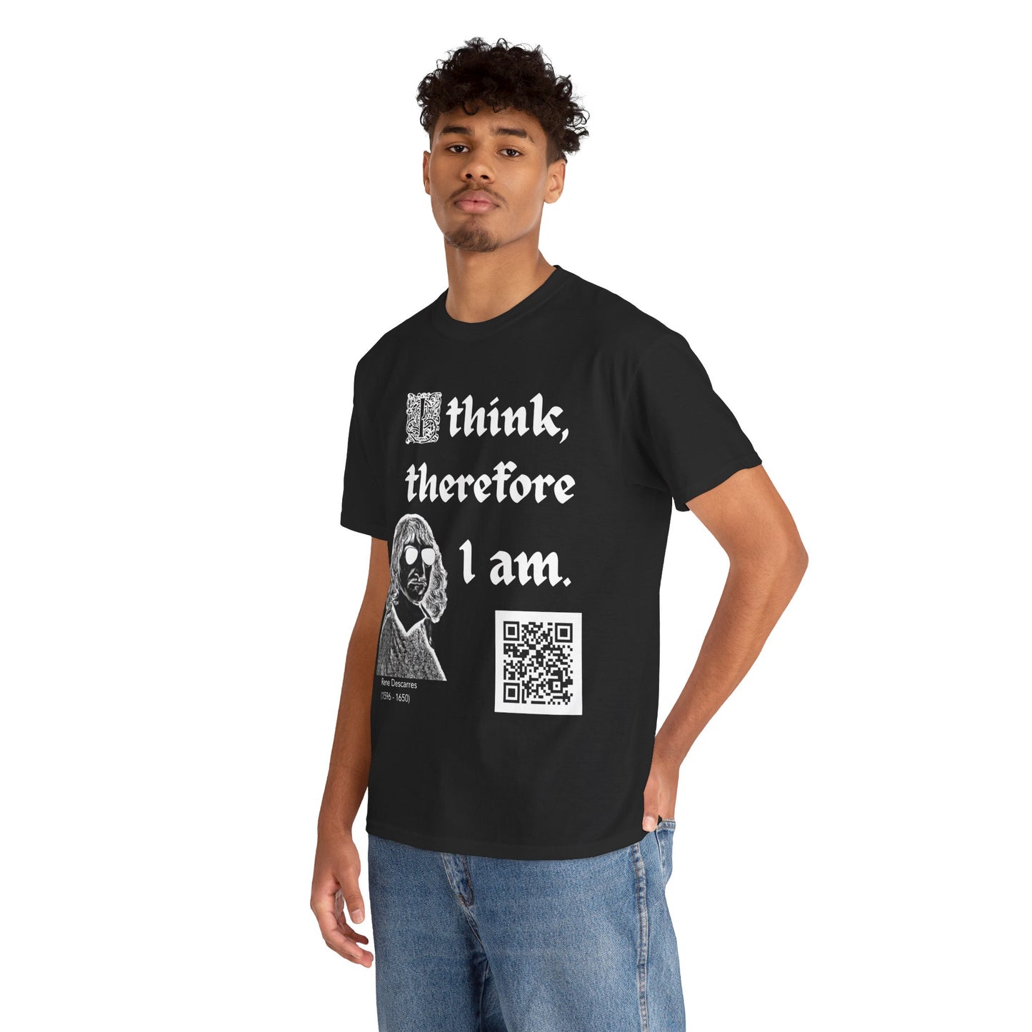 Rene Descarres "I think, therefore I am" (Maths Inspired Interactive T-Shirt)