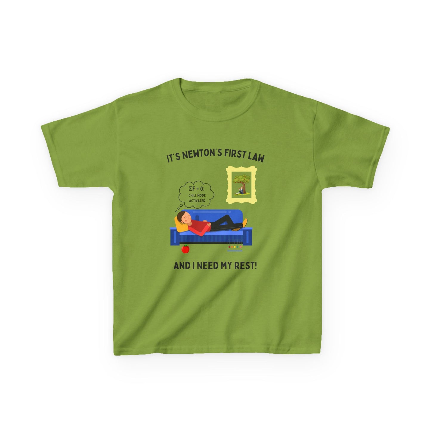 Chill Mode Activated – Kids’ STEM T-Shirt Inspired by Newton’s First Law