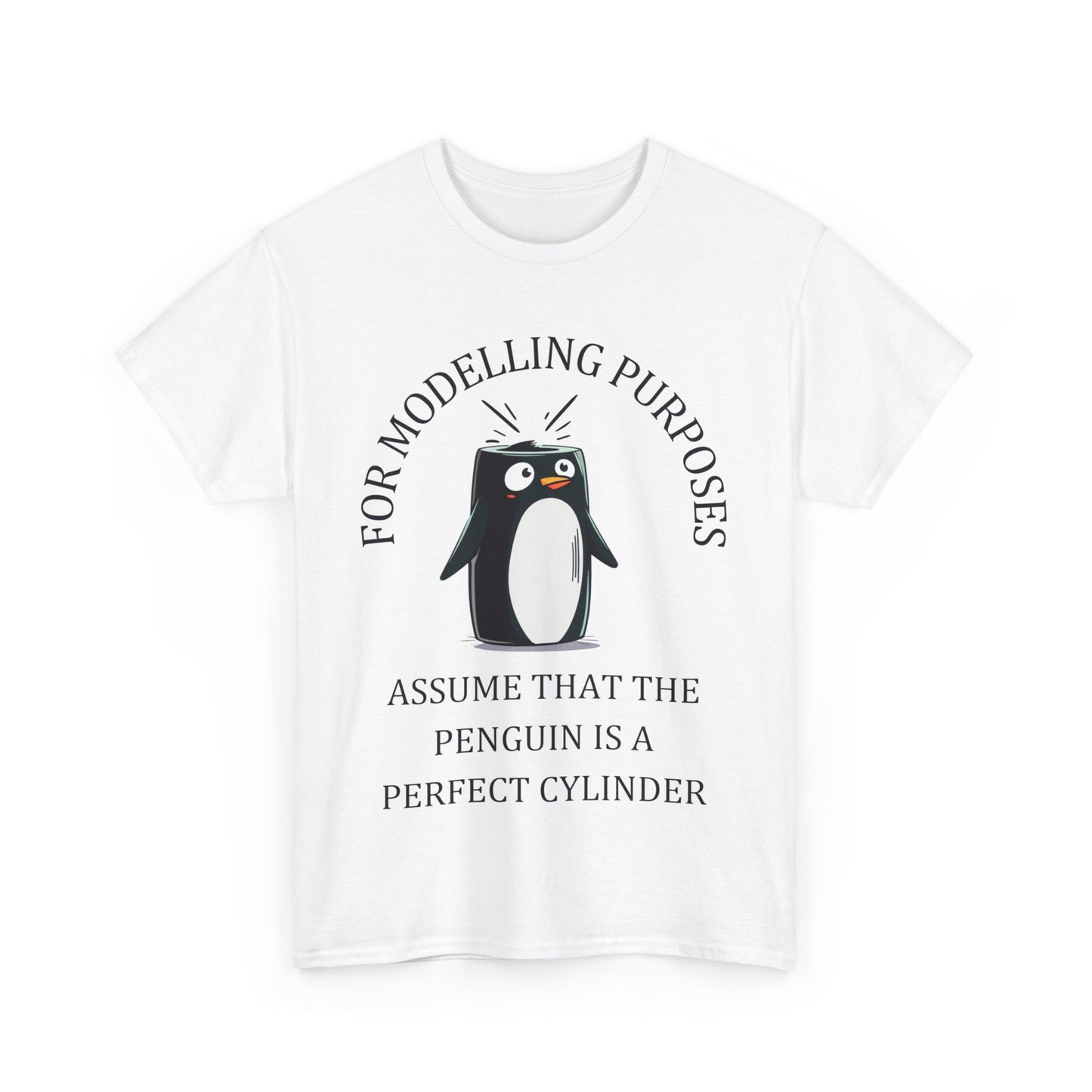 Unisex Maths Humour T-Shirt: Perfect Cylinder Penguin