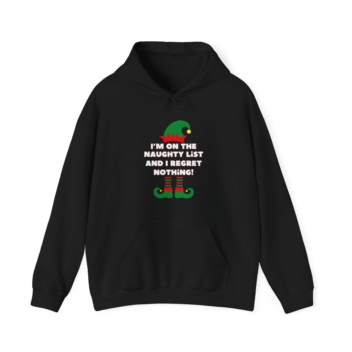 Naughty List Hoodie – Black - No Regrets, Just Christmas Mischief!