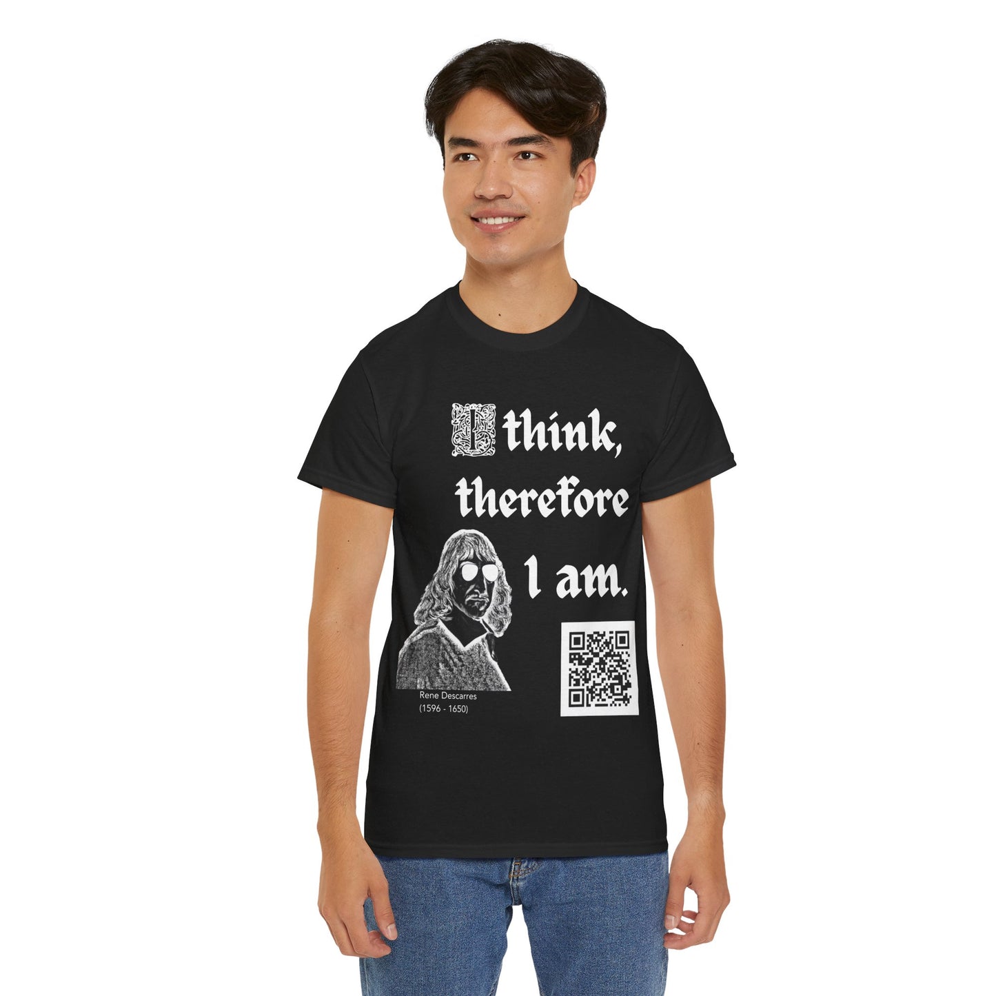 Rene Descarres "I think, therefore I am" (Maths Inspired Interactive T-Shirt)