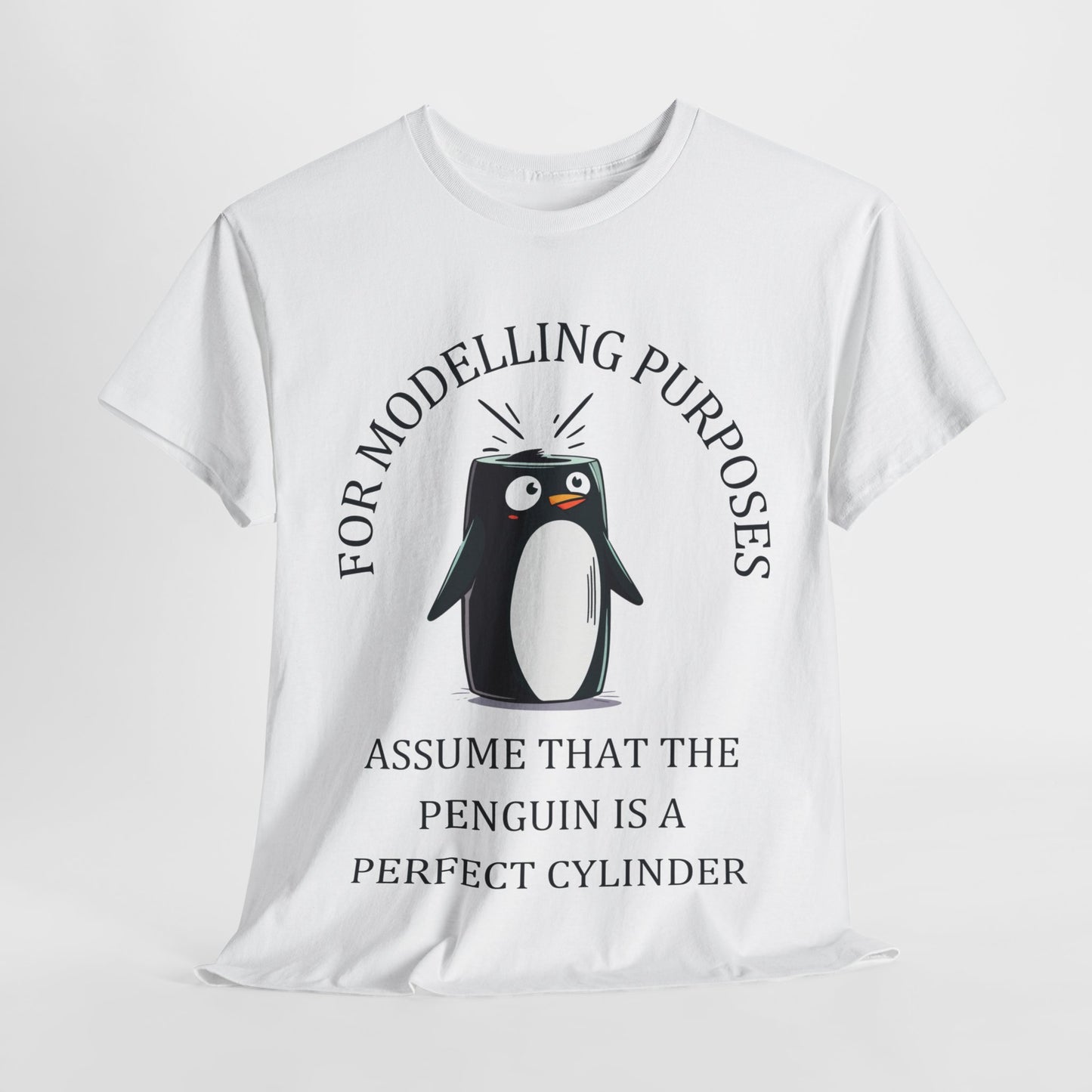 Unisex Maths Humour T-Shirt: Perfect Cylinder Penguin