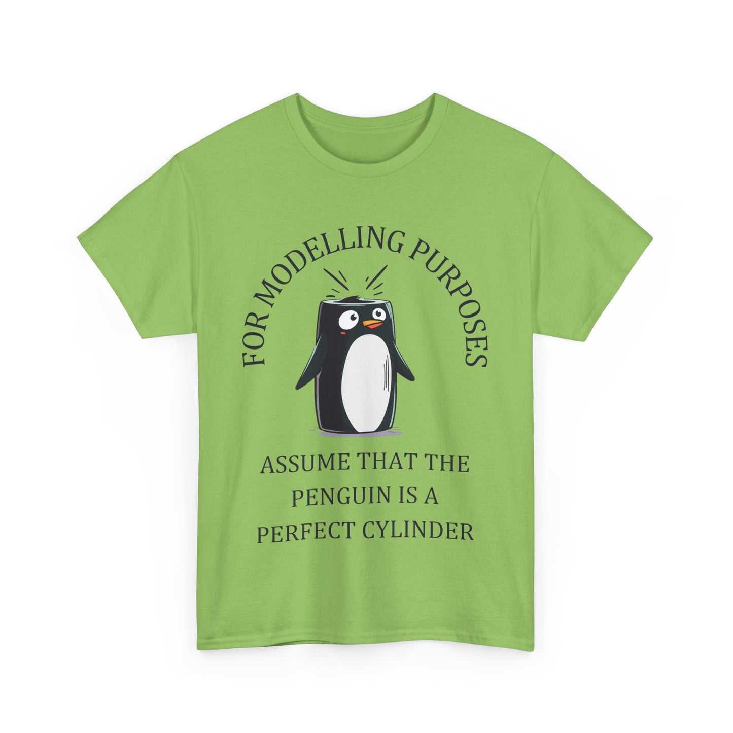 Unisex Maths Humour T-Shirt: Perfect Cylinder Penguin