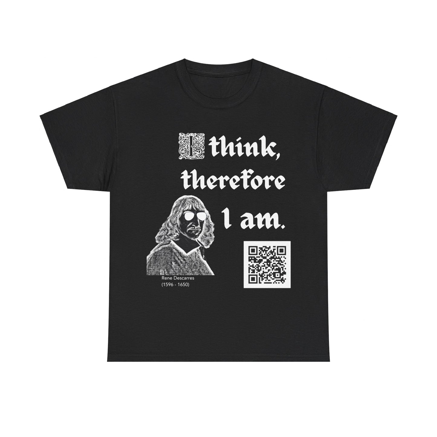 Rene Descarres "I think, therefore I am" (Maths Inspired Interactive T-Shirt)