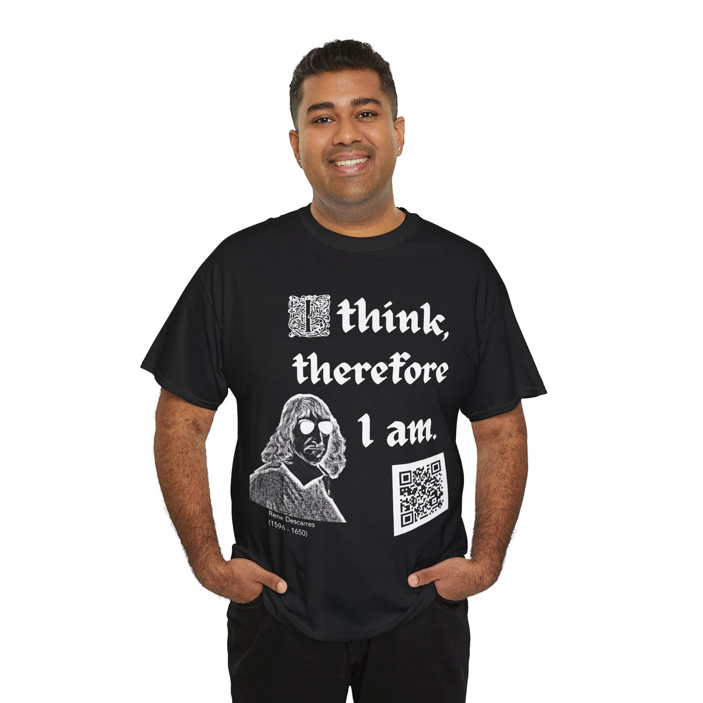 Rene Descarres "I think, therefore I am" (Maths Inspired Interactive T-Shirt)