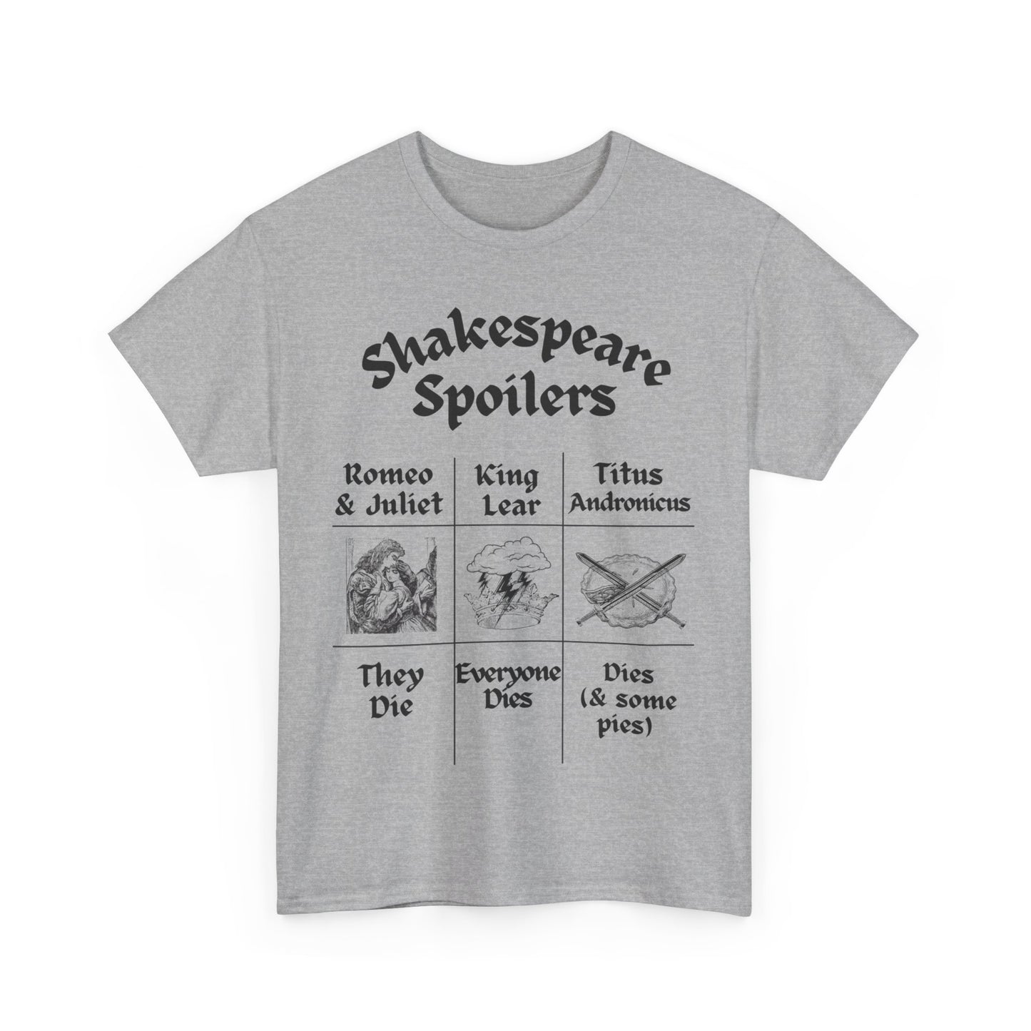 "Shakespeare Spoilers" Humorous Unisex T-Shirt