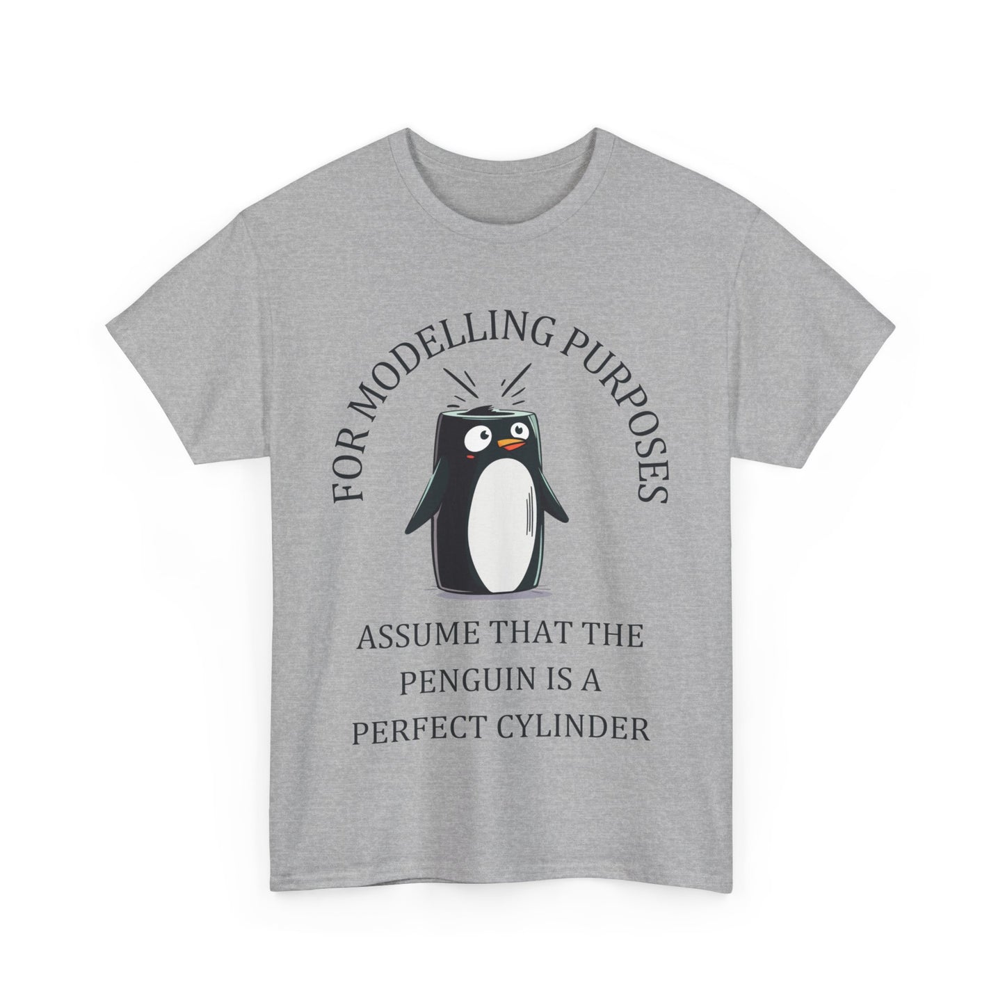 Unisex Maths Humour T-Shirt: Perfect Cylinder Penguin