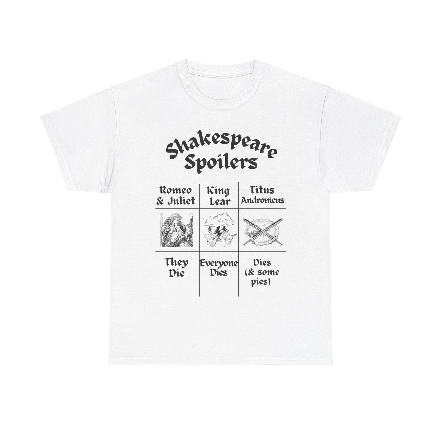 "Shakespeare Spoilers" Humorous Unisex T-Shirt