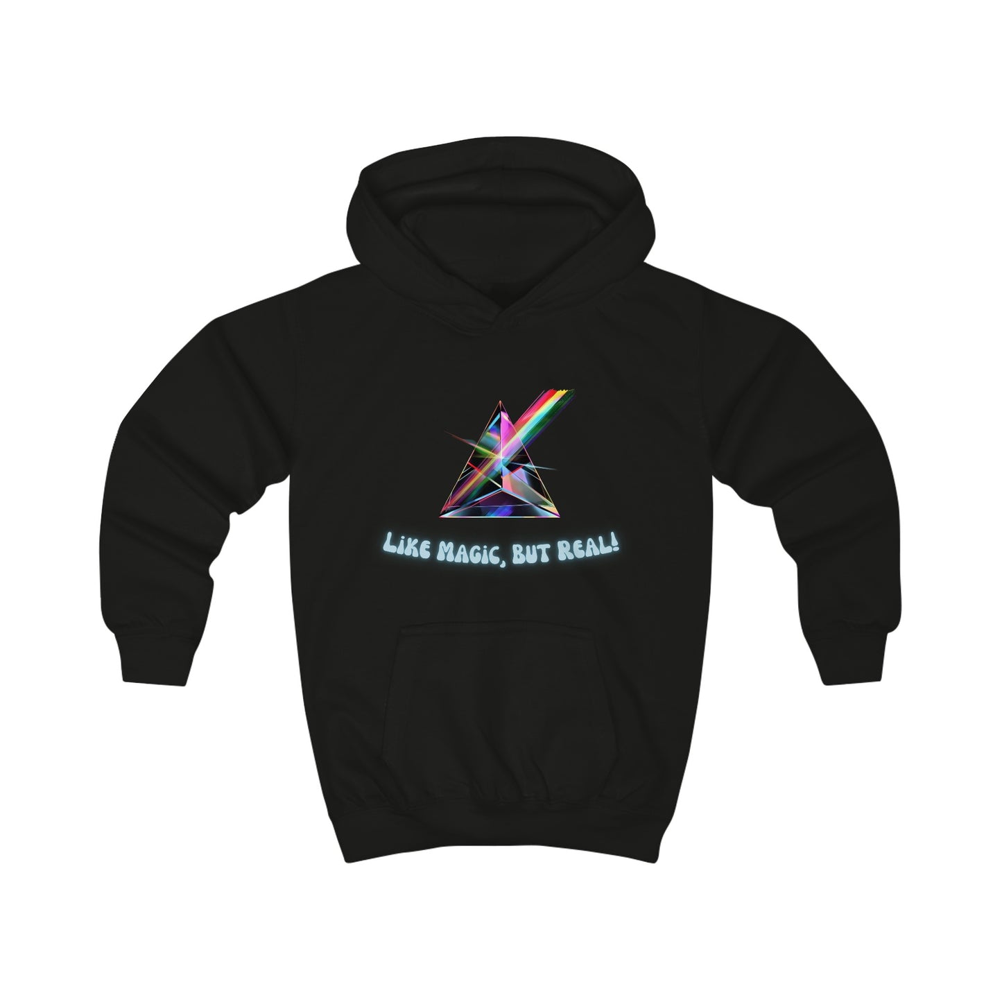 STEM Hoodie: Science - Like Magic, But Real | Triangular Prism Crystal with Rainbow Light