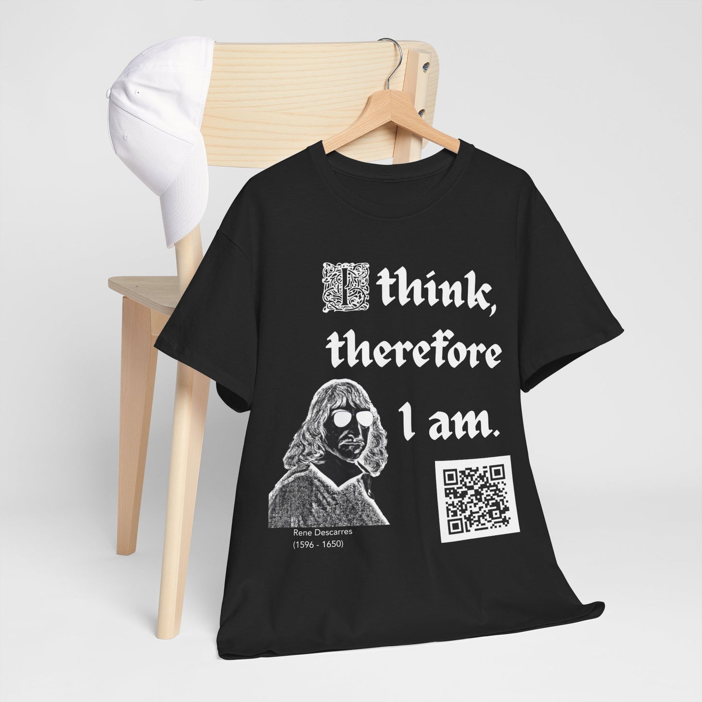 Rene Descarres "I think, therefore I am" (Maths Inspired Interactive T-Shirt)