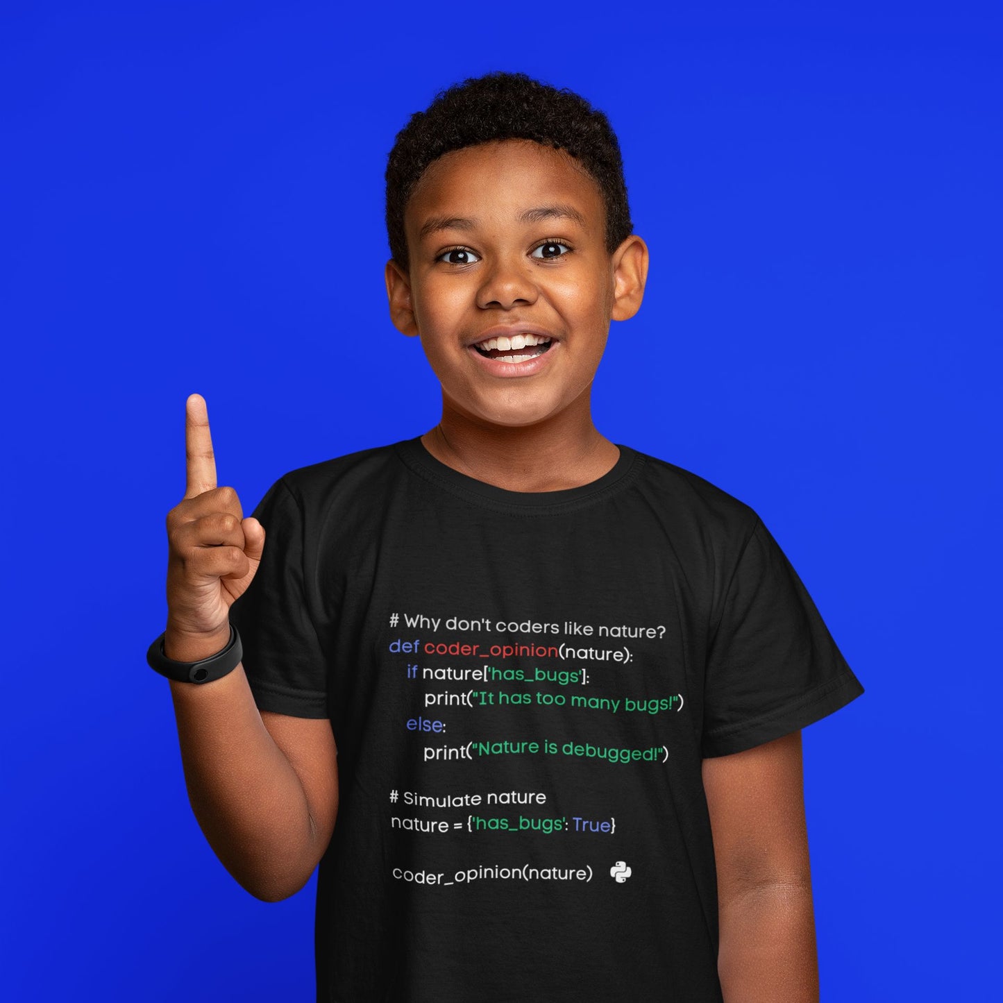 "Why Don't Coders Like Nature?" Kids' STEM T-Shirt – For Budding Tech Enthusiasts