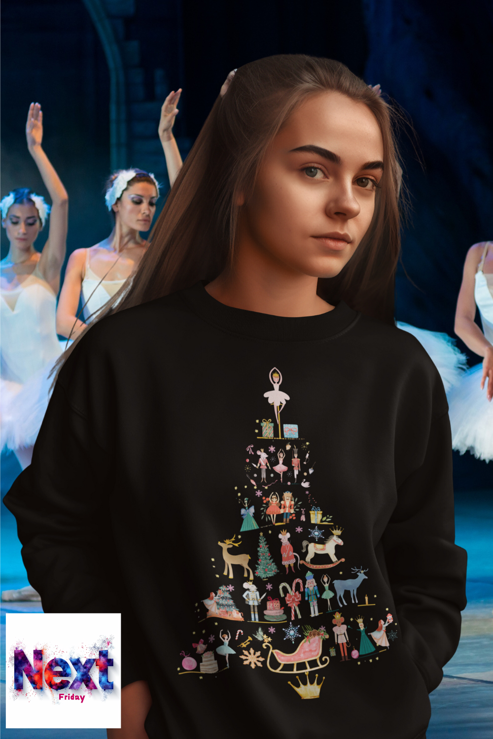 Nutcracker Tree Christmas Sweatshirt – Festive Magic for Theatre Lovers