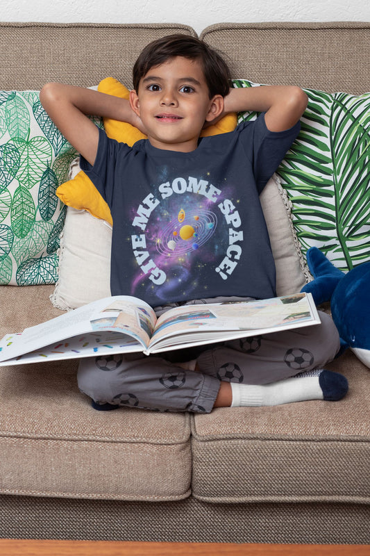 "Give Me Some Space!" Kids' T-Shirt - Fun and Engaging STEM Design for Young Science Lovers