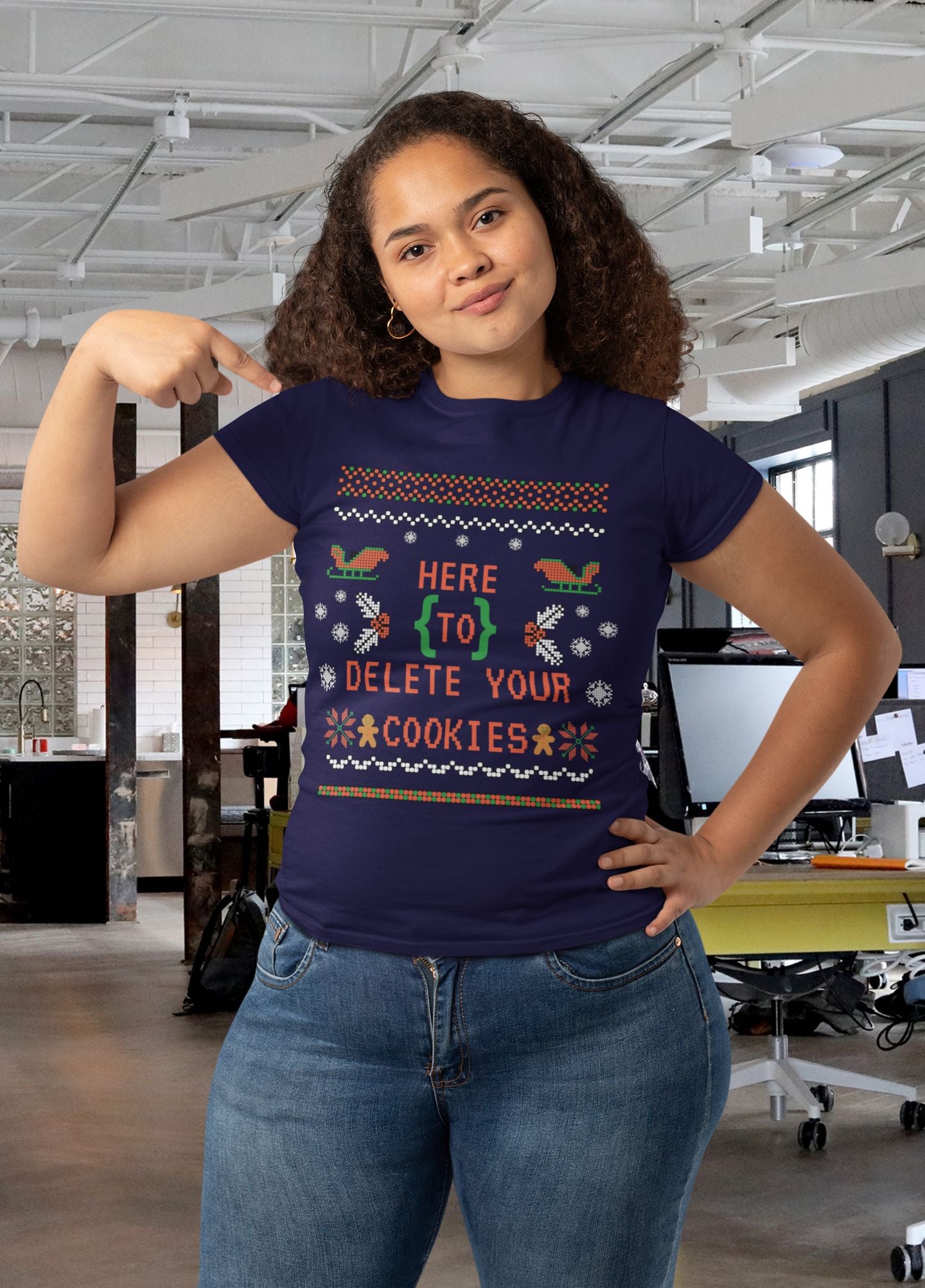 Women's Here to Delete Your Cookies Tech Support T-shirt: A Fun, Tech-Inspired Christmas Essential