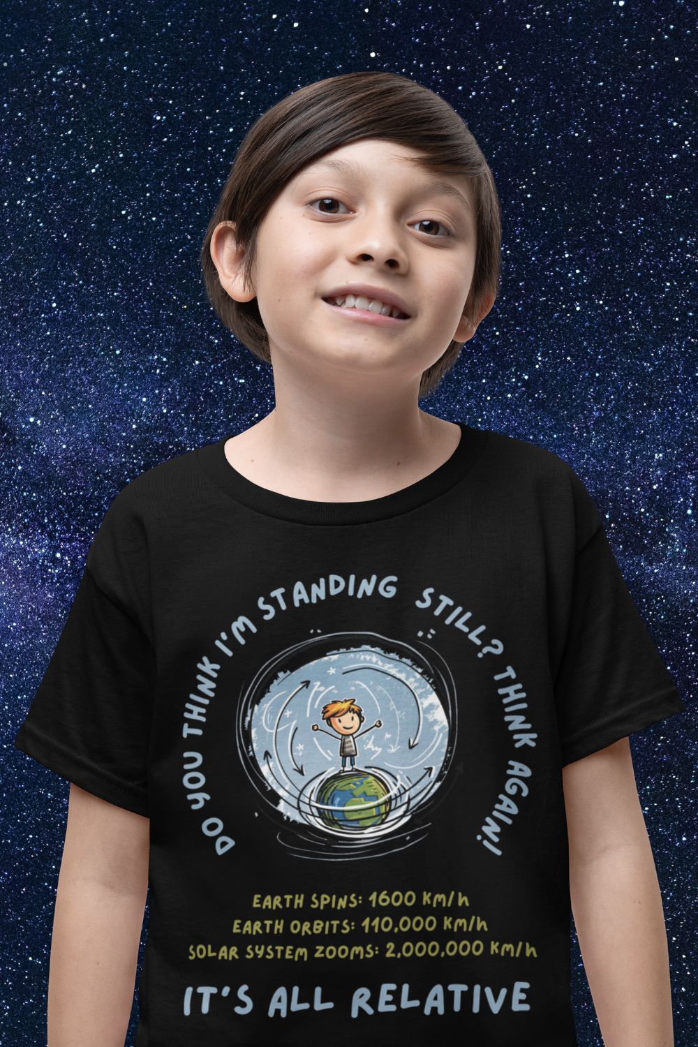 Do You Think You're Standing Still? Think Again! Kids' STEM T-Shirt