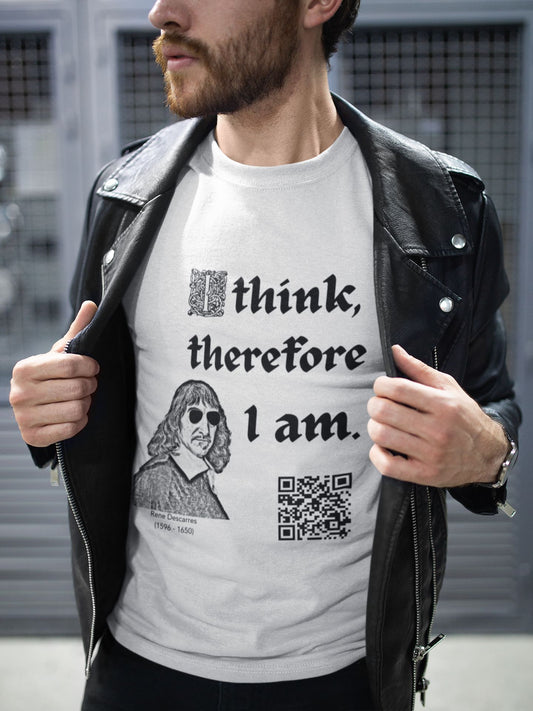 Rene Descarres "I think, therefore I am" (Maths Inspired Interactive T-Shirt)