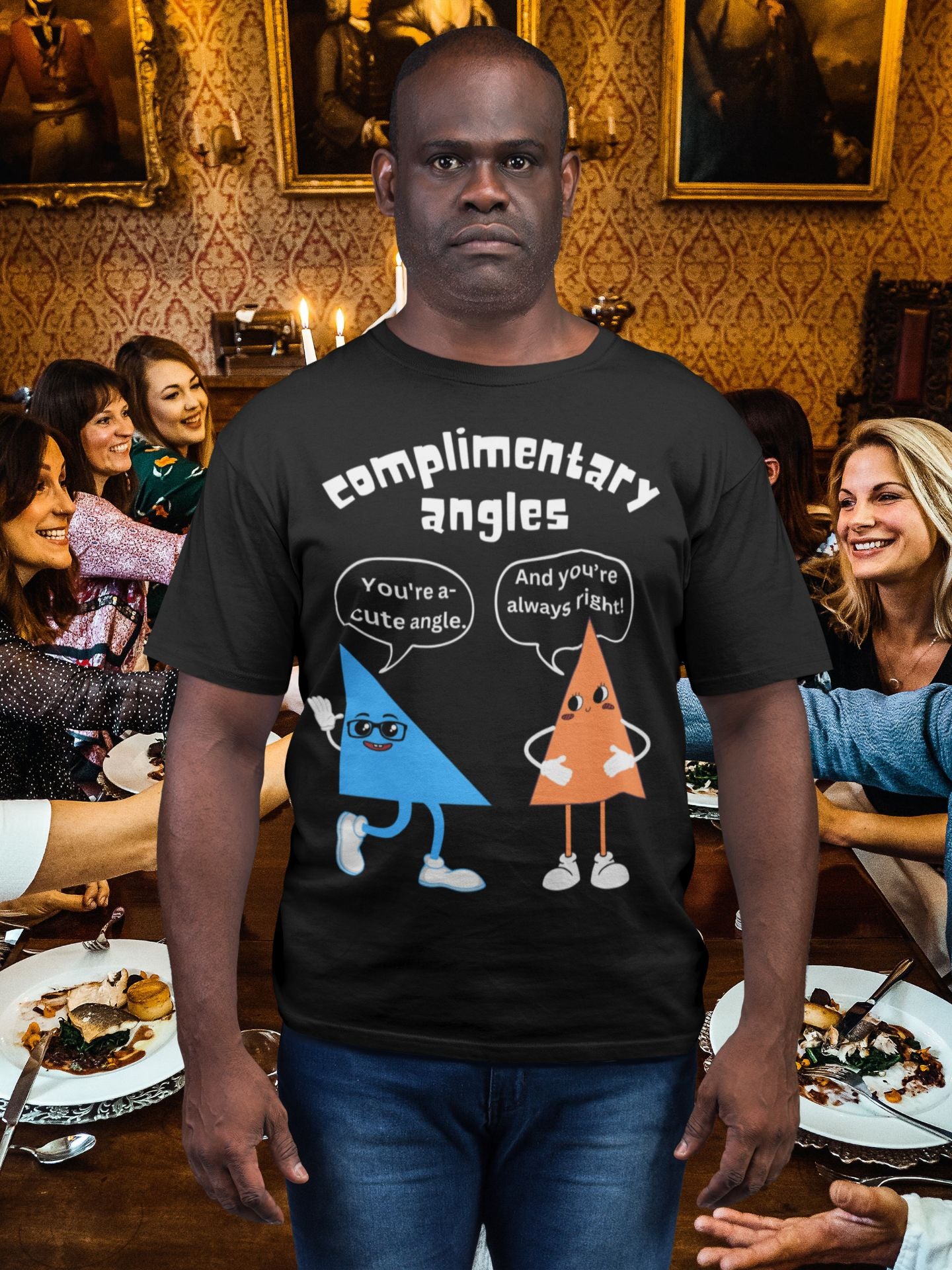 Men's Complimentary Angles Funny Maths T-Shirt – Unisex Fit for Maths Enthusiasts