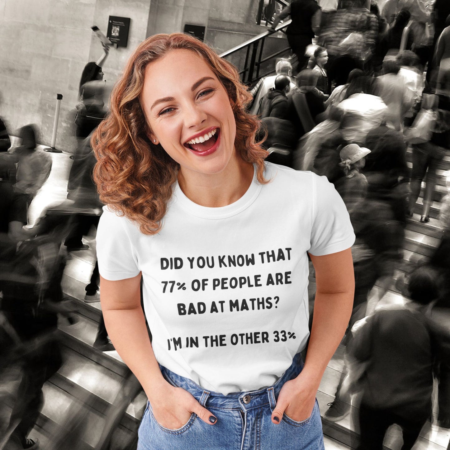 Did You Know? Women's Fitted T-Shirt – 77% of People Are Bad at Maths