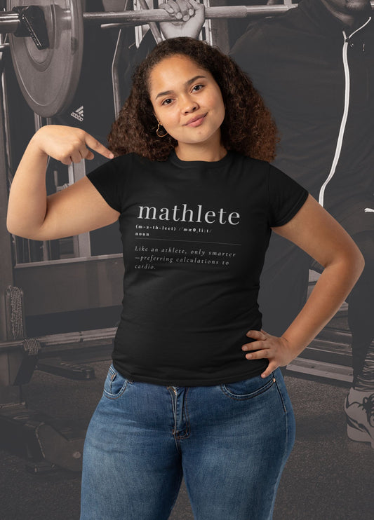 Women's Math-Themed "Mathlete in Style" T-shirt – Clever Math Design