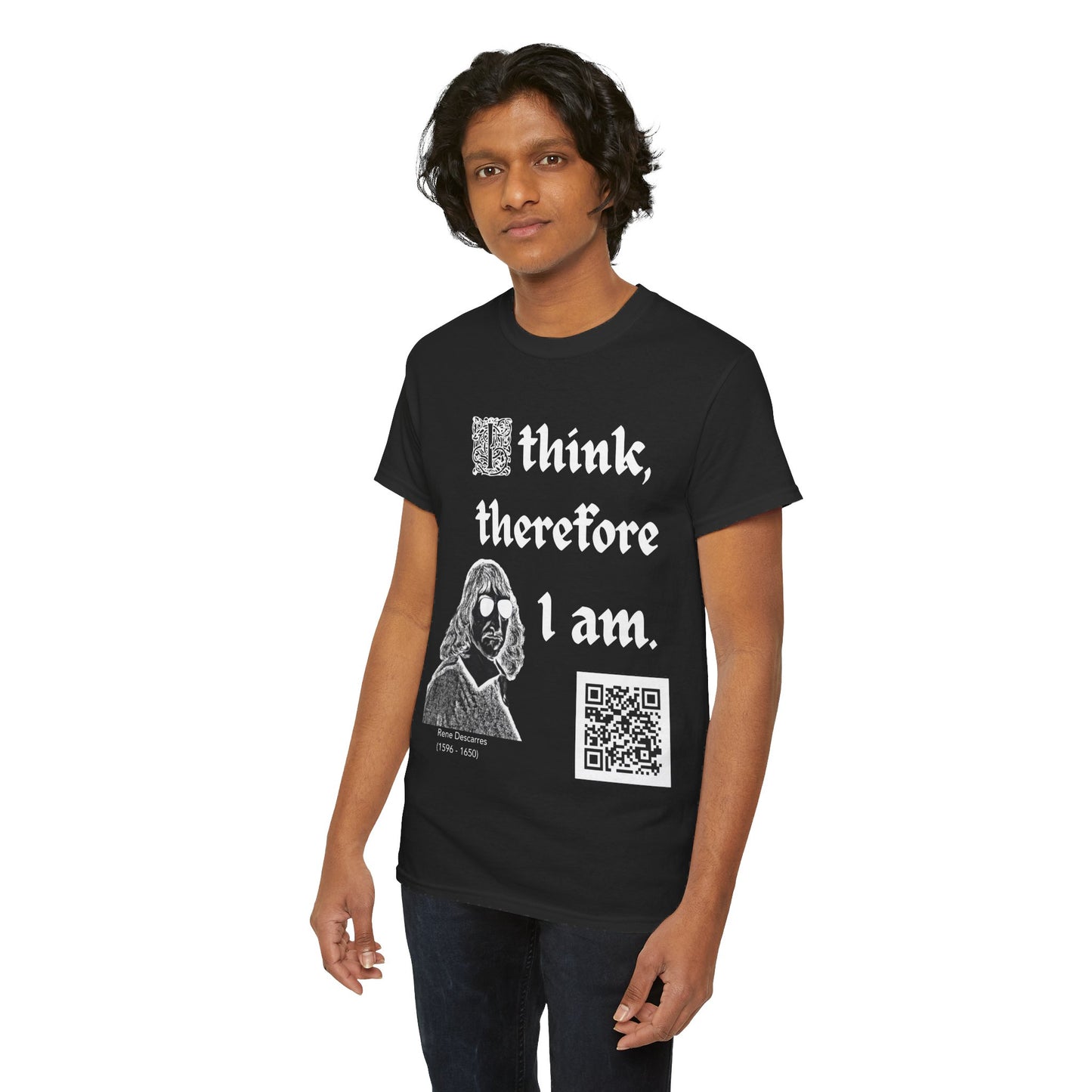 Rene Descarres "I think, therefore I am" (Maths Inspired Interactive T-Shirt)