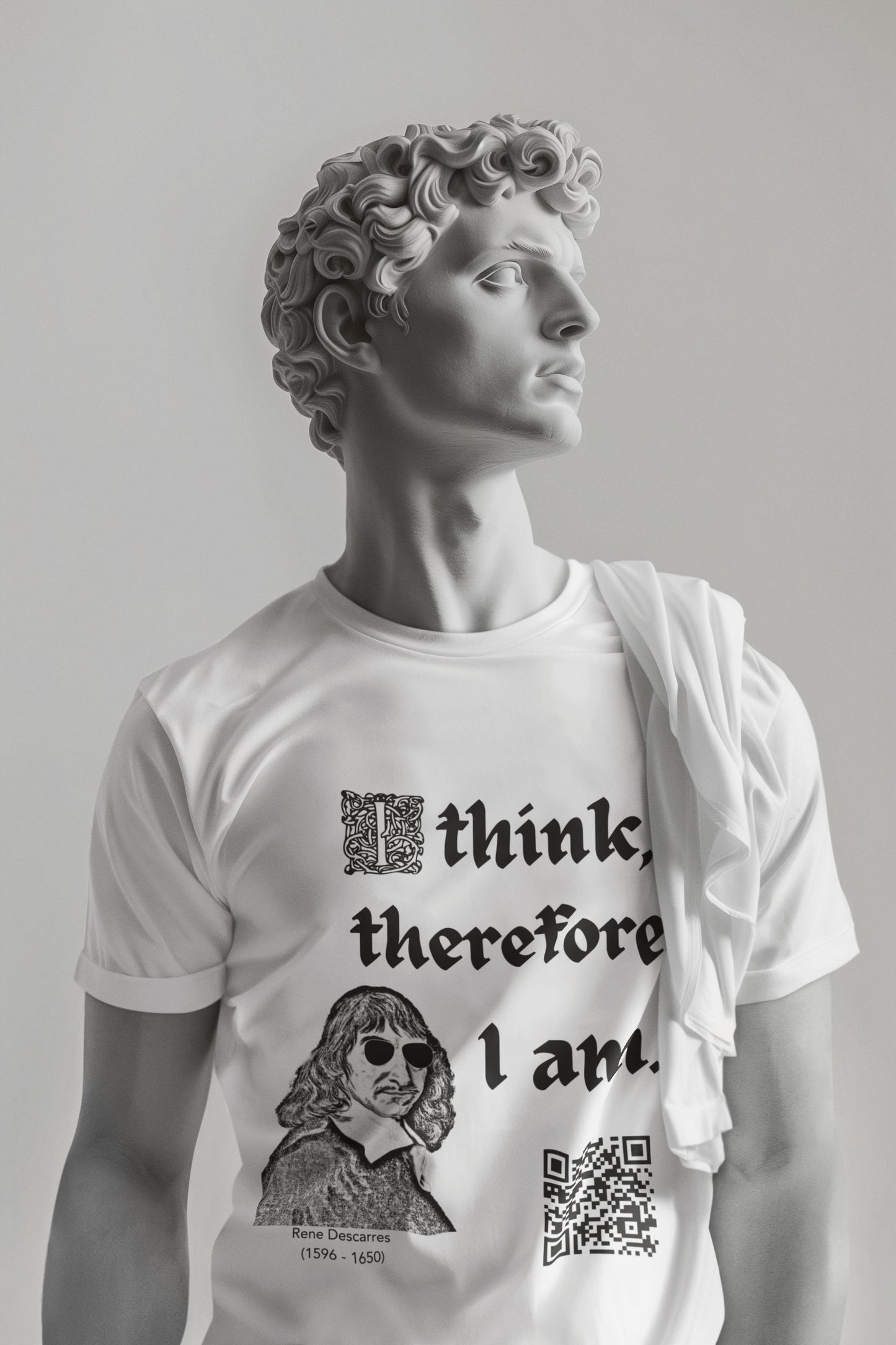 Rene Descarres "I think, therefore I am" (Maths Inspired Interactive T-Shirt)