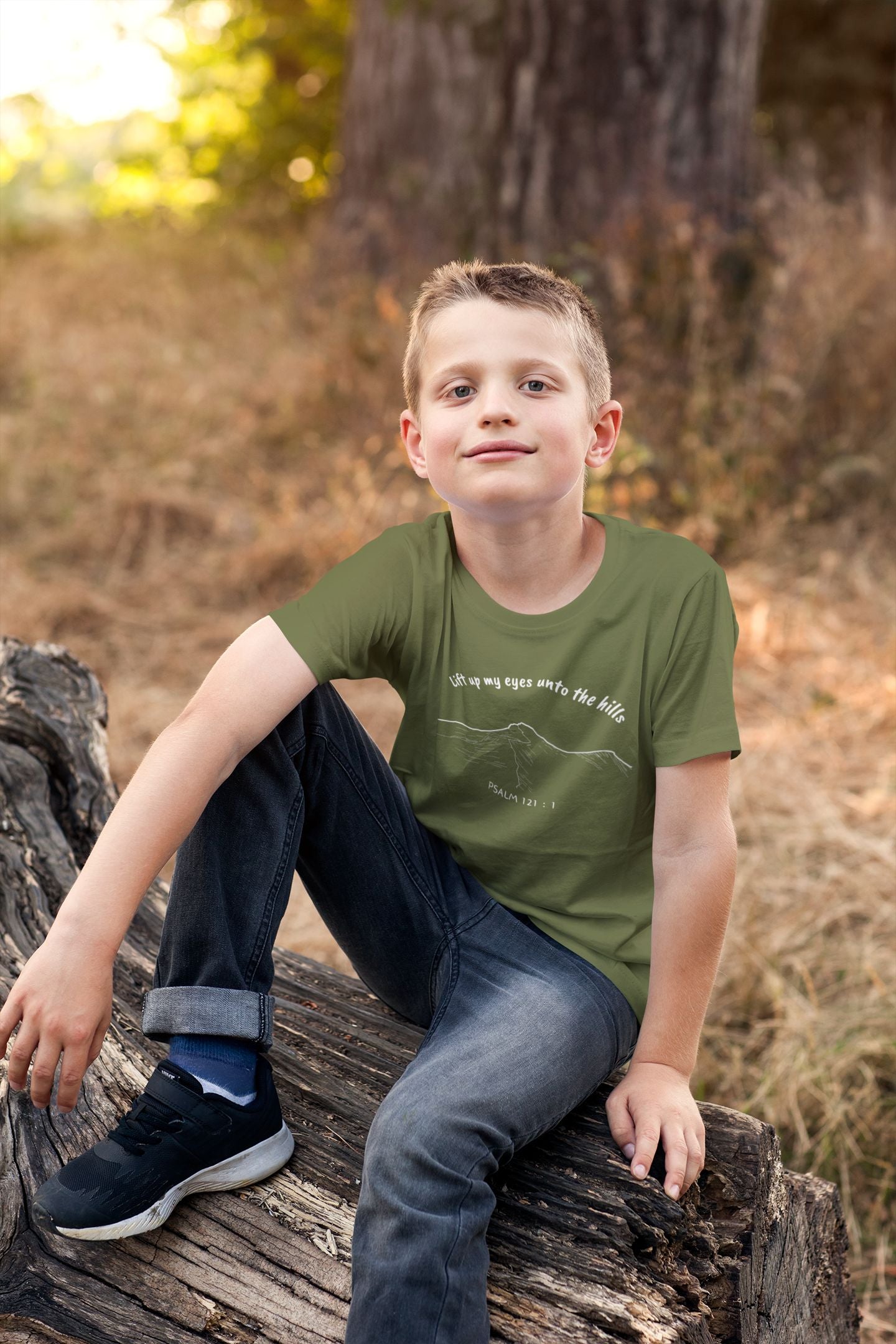 Lift Up My Eyes Unto the Hills - Kids’ T-Shirt – Psalm 121:1 Pen-y-Fan