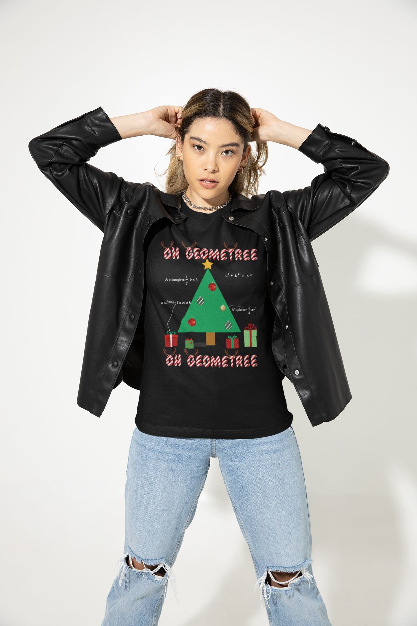 Women's "OH GEOMETREE" Christmas T-Shirt – Fun and Festive Maths Design