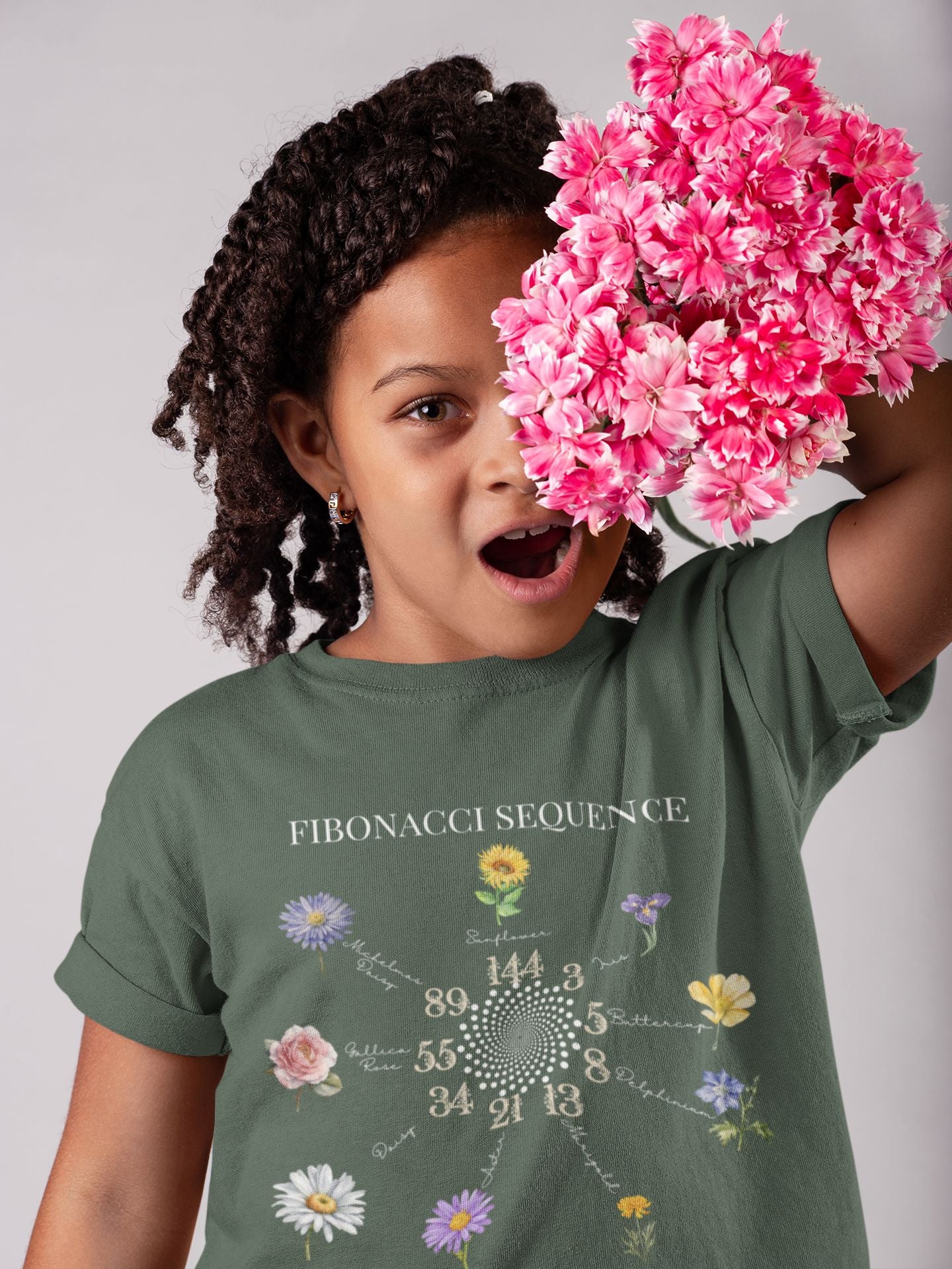 STEM-Inspired Fibonacci Sequence T-Shirt for Kids – Nature and Maths Combined