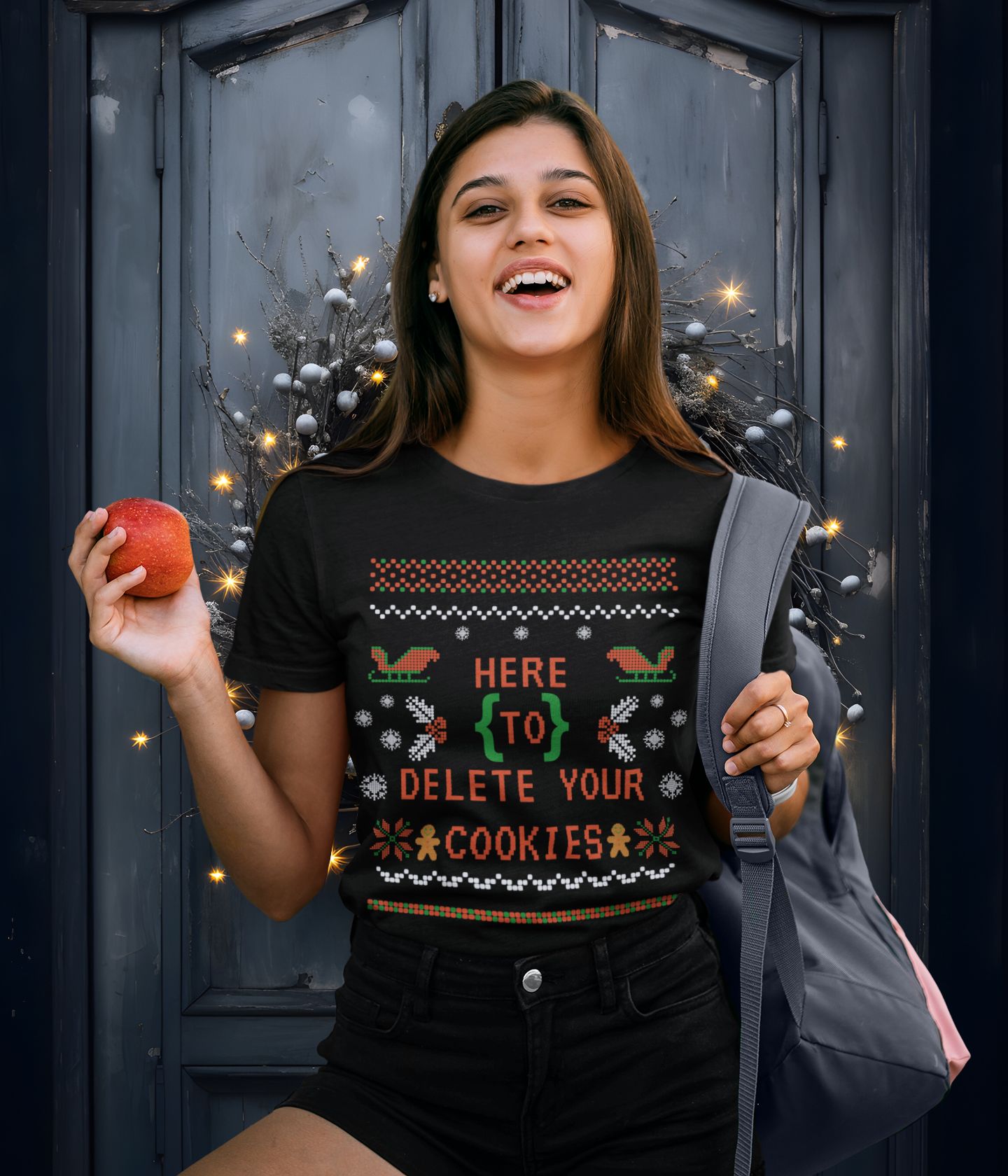 Women's Here to Delete Your Cookies Tech Support T-shirt: A Fun, Tech-Inspired Christmas Essential