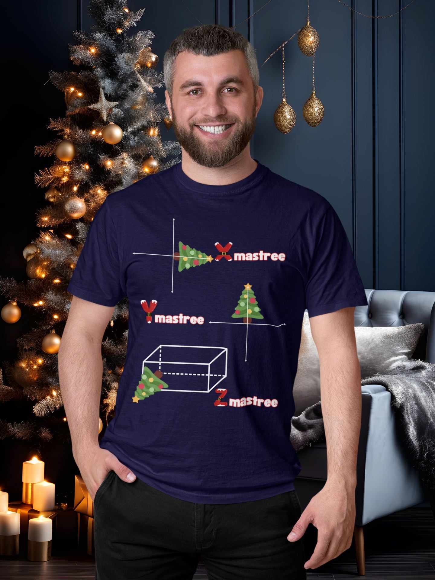 Men's XYZ-Mas Tree Christmas T-Shirt – Unisex Maths Design