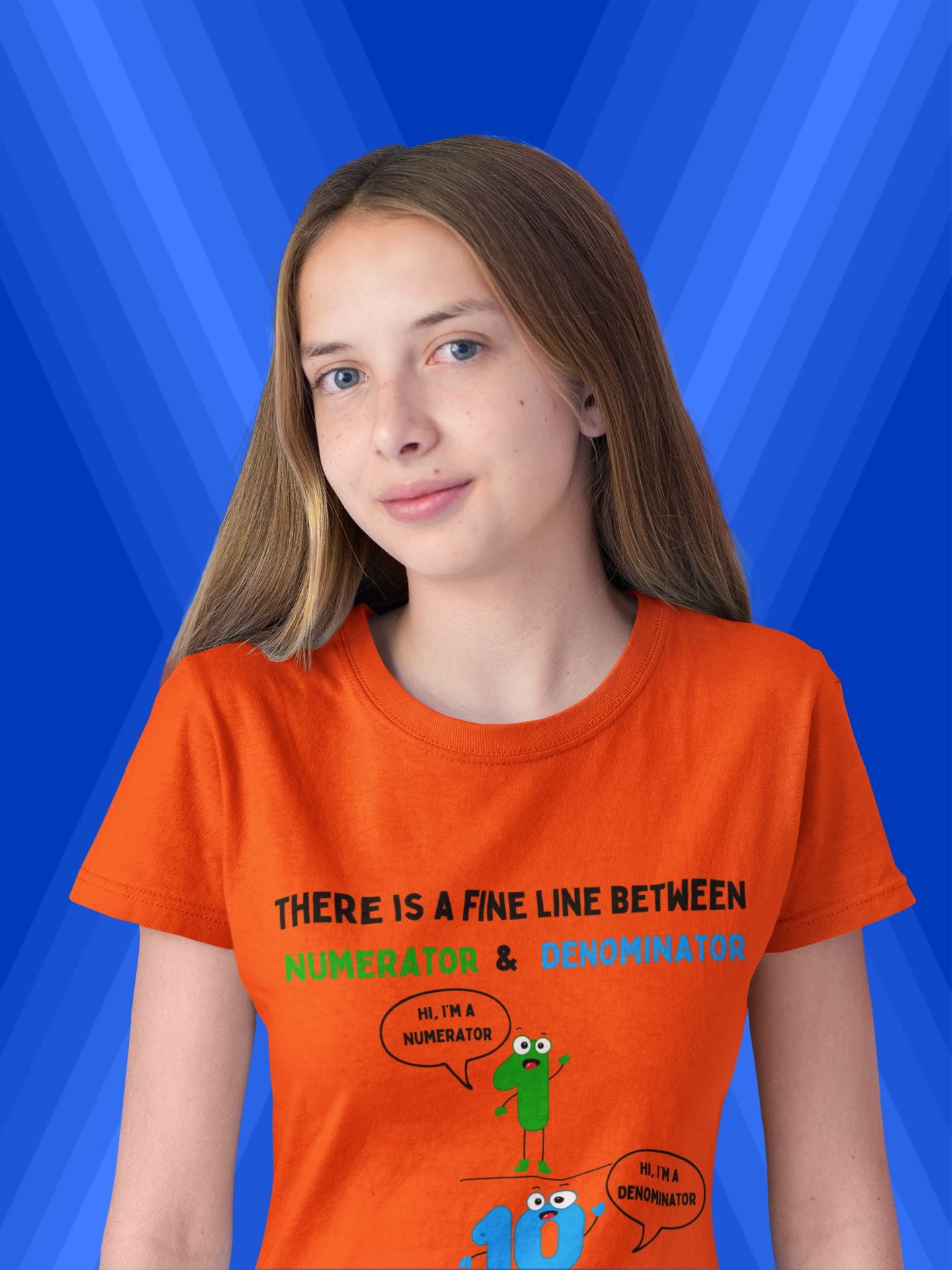 STEM Maths Humour Kid's T-Shirt: Fine Line Between Numerator & Denominator