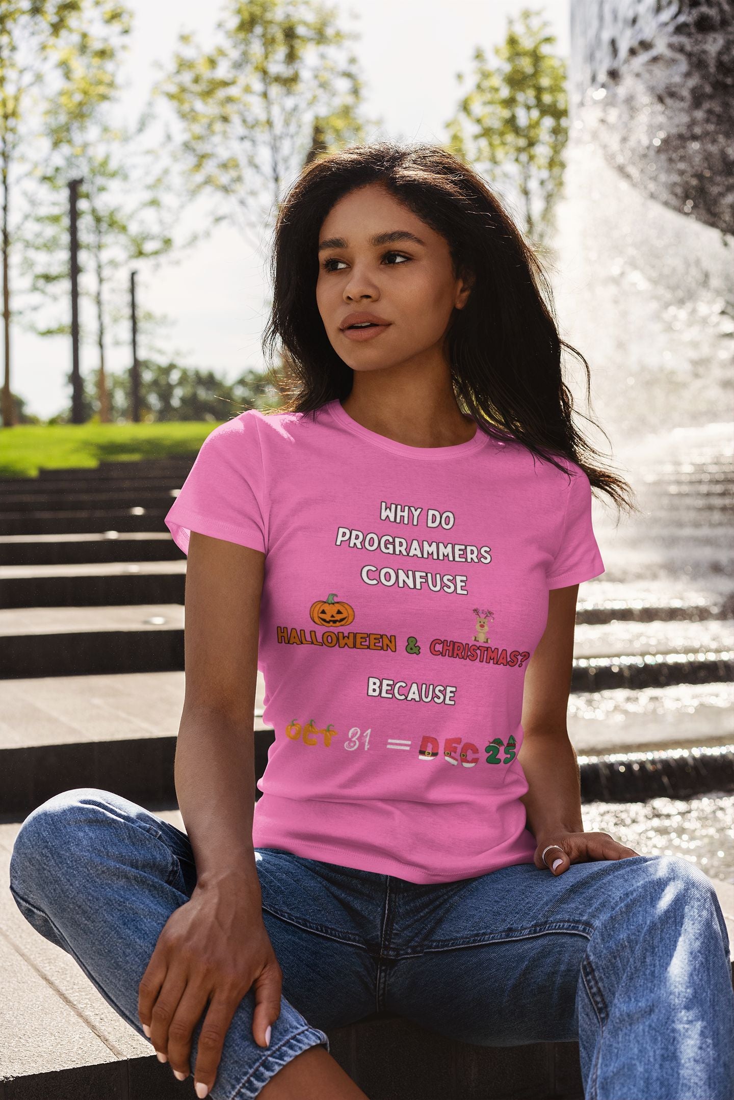 Confused Programmer – Oct 31 = Dec 25 WOMEN'S Softstyle T-shirt