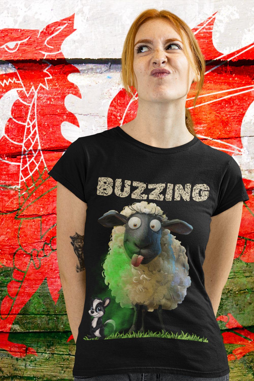 Buzzing Women's T-shirt – A Celebration of Wonderful Welshisms