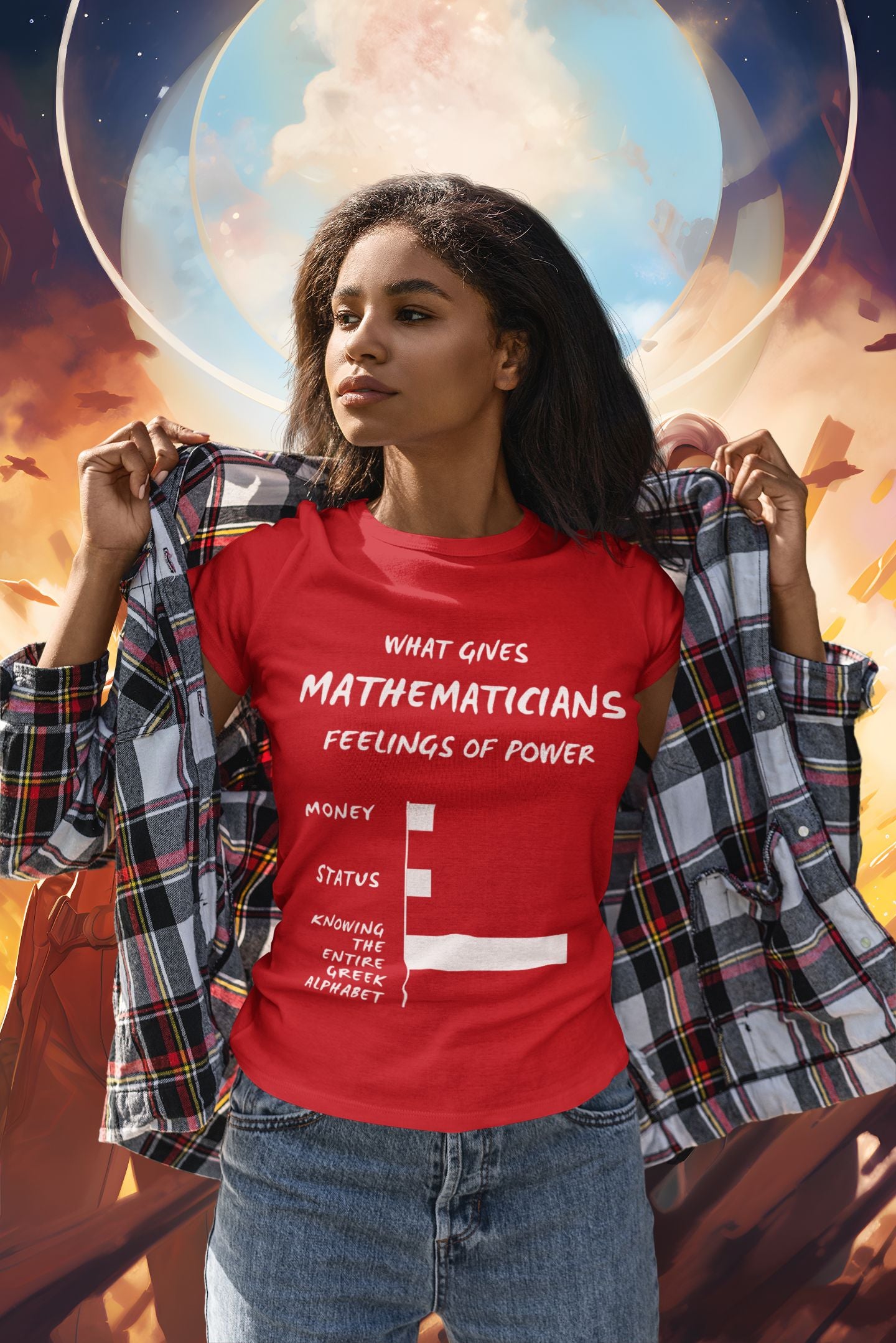 What Gives Mathematicians Feelings of Power? Women's Softstyle T-Shirt – Greek Alphabet Edition