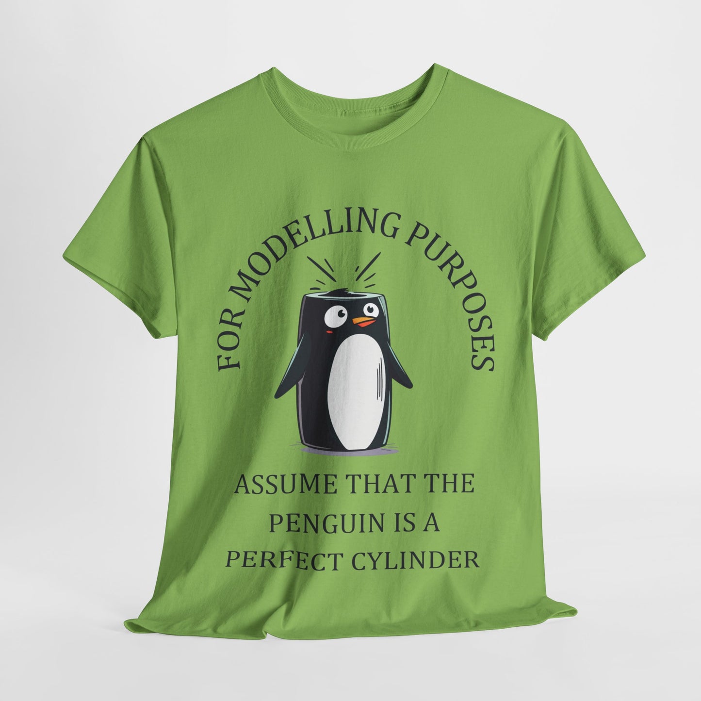 Unisex Maths Humour T-Shirt: Perfect Cylinder Penguin