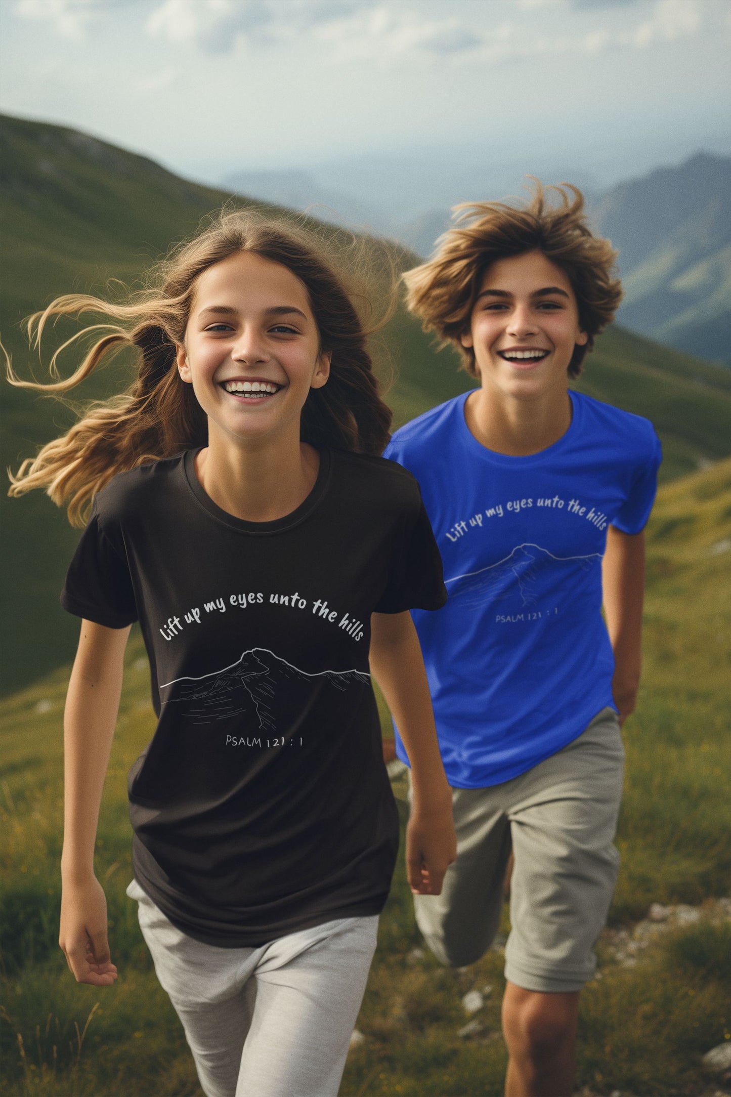 Lift Up My Eyes Unto the Hills - Kids’ T-Shirt – Psalm 121:1 Pen-y-Fan