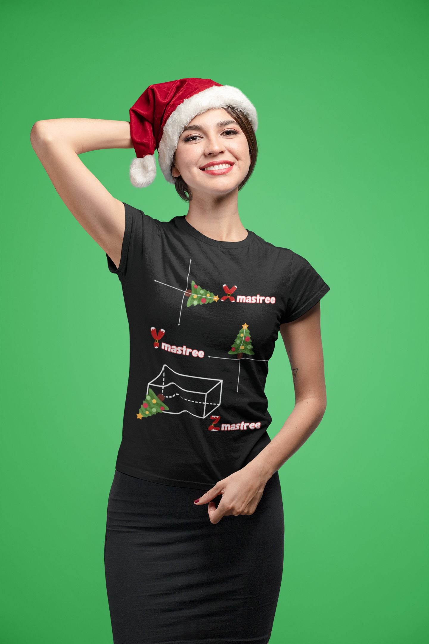 Women's XYZ-Mas Tree Christmas T-Shirt – Festive Maths Design