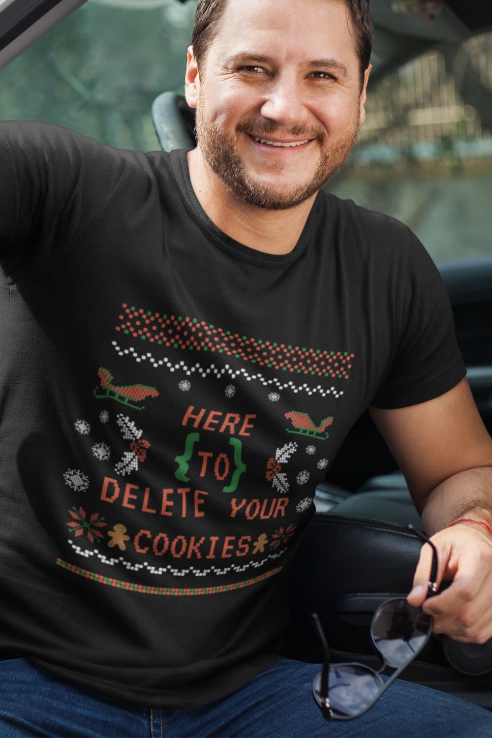 Men's Unisex Design Here to Delete Your Cookies T-Shirt: A Fun, Tech-Inspired Holiday Essential