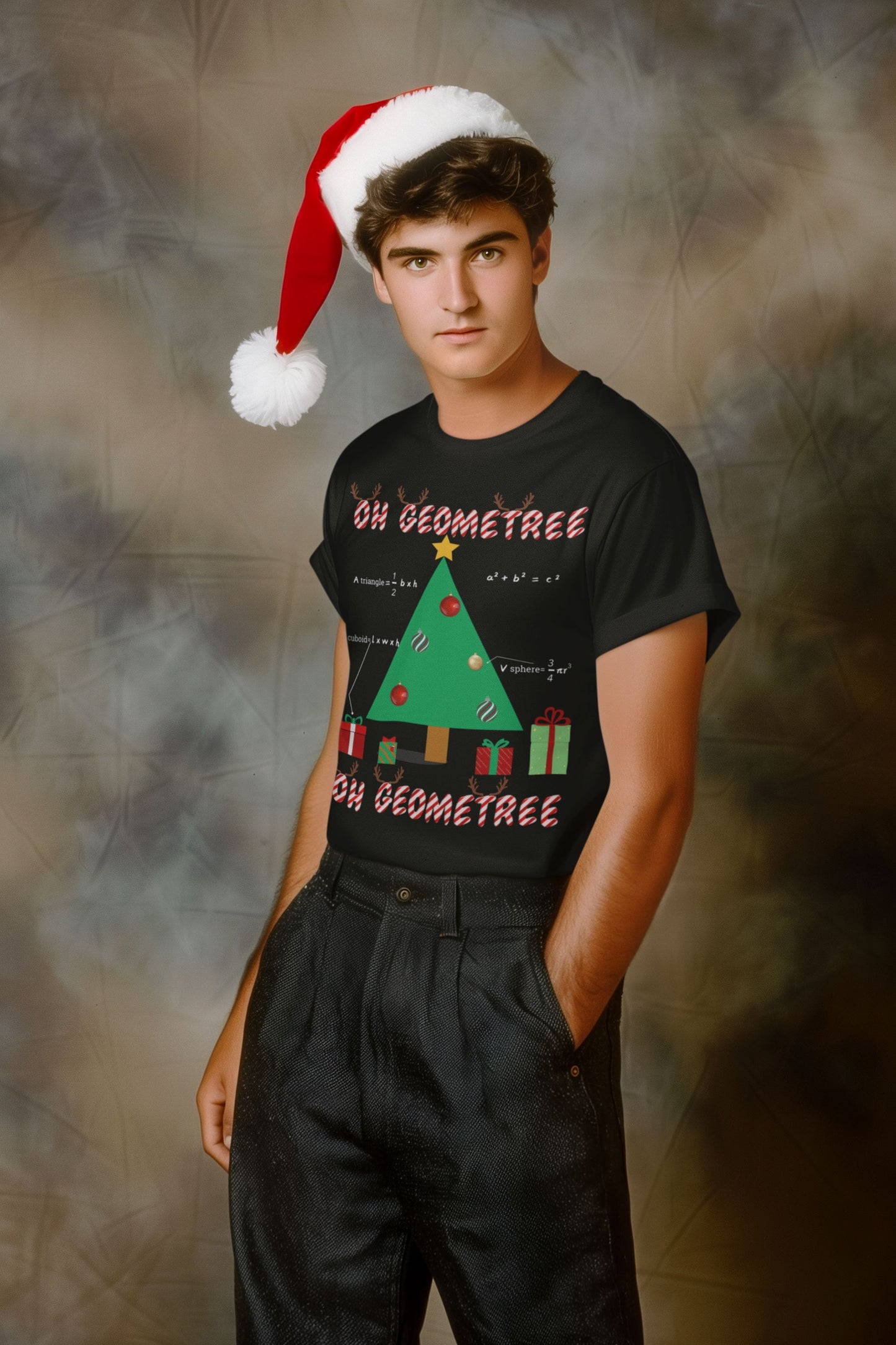 Men's "OH GEOMETREE" Christmas T-shirt – Unisex Design