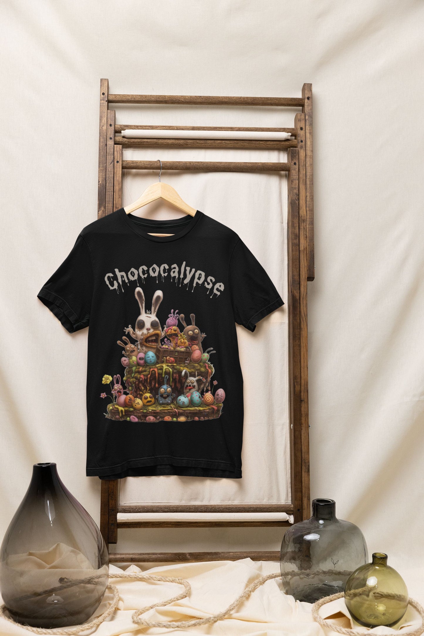 Chococalypse Zombie Bunny T-Shirt – Fun & Spooky Chocolate Mayhem for Kids