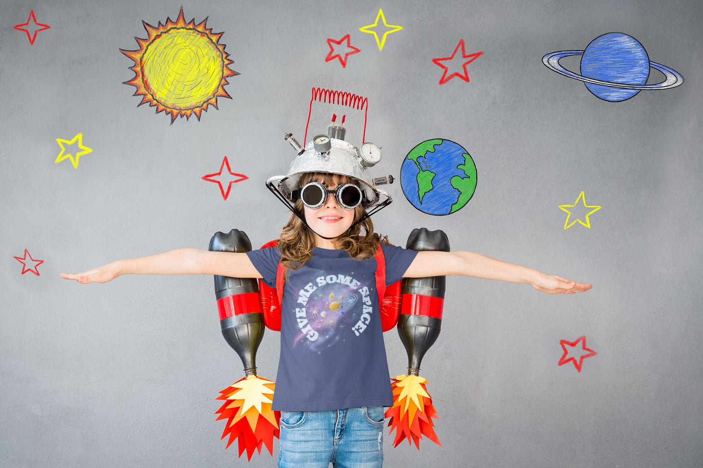 "Give Me Some Space!" Kids' T-Shirt - Fun and Engaging STEM Design for Young Science Lovers