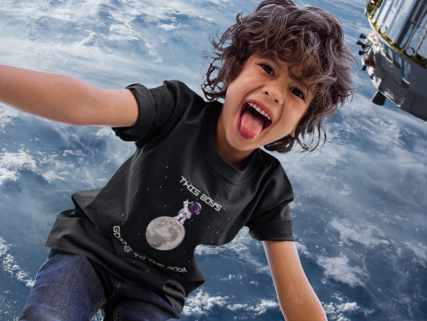 "This Boy's Going to the Moon" – Fun STEM T-Shirt for Future Astronauts