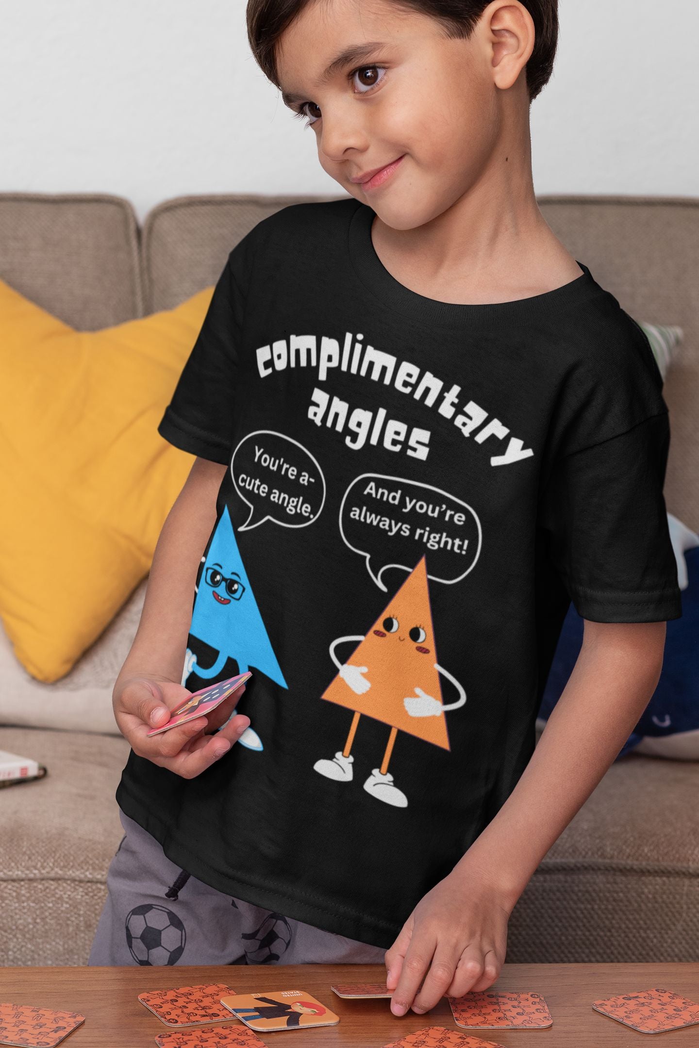 Complimentary Angles Funny Maths Kids' T-Shirt – Clever STEM-Inspired Design