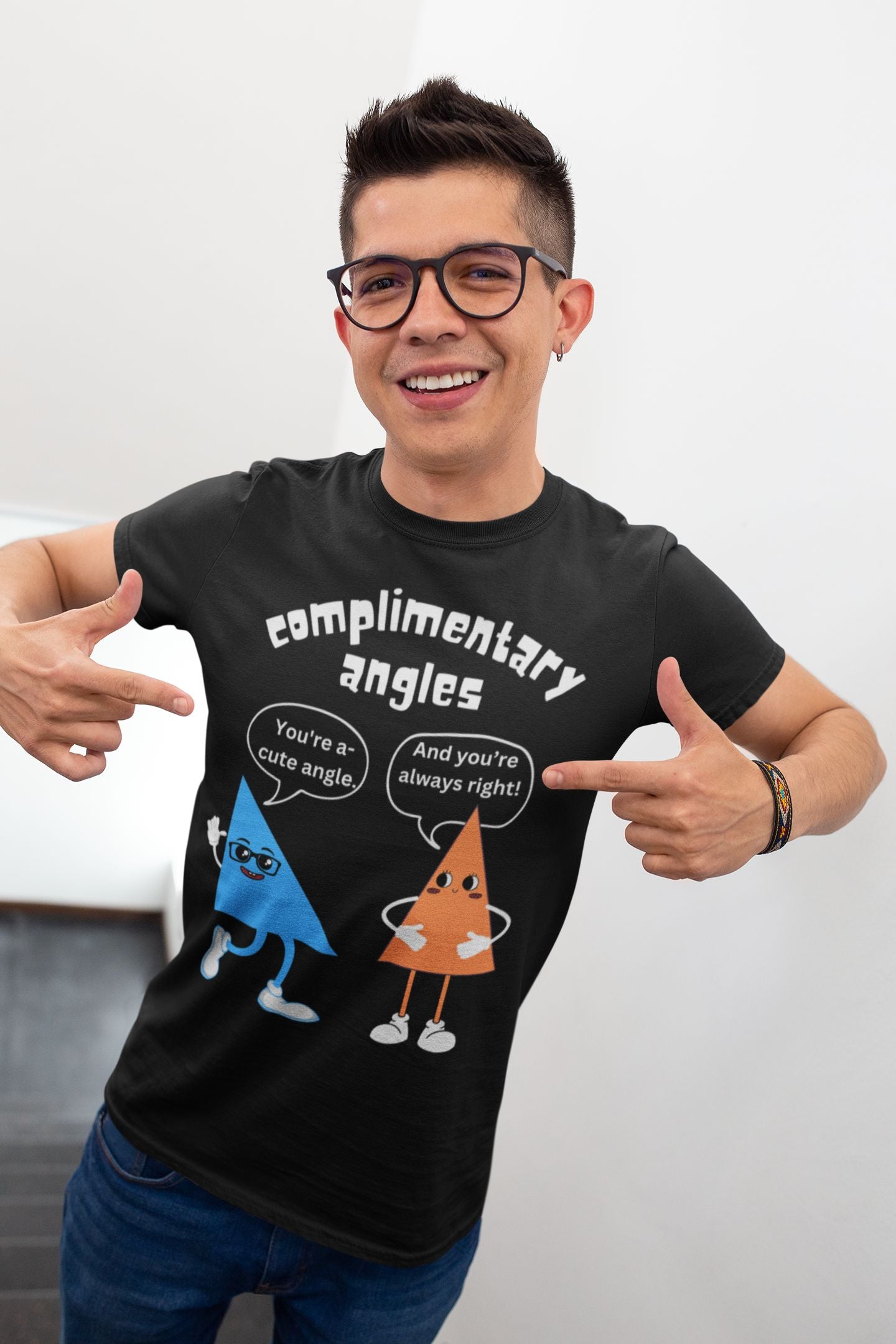 Men's Complimentary Angles Funny Maths T-Shirt – Unisex Fit for Maths Enthusiasts