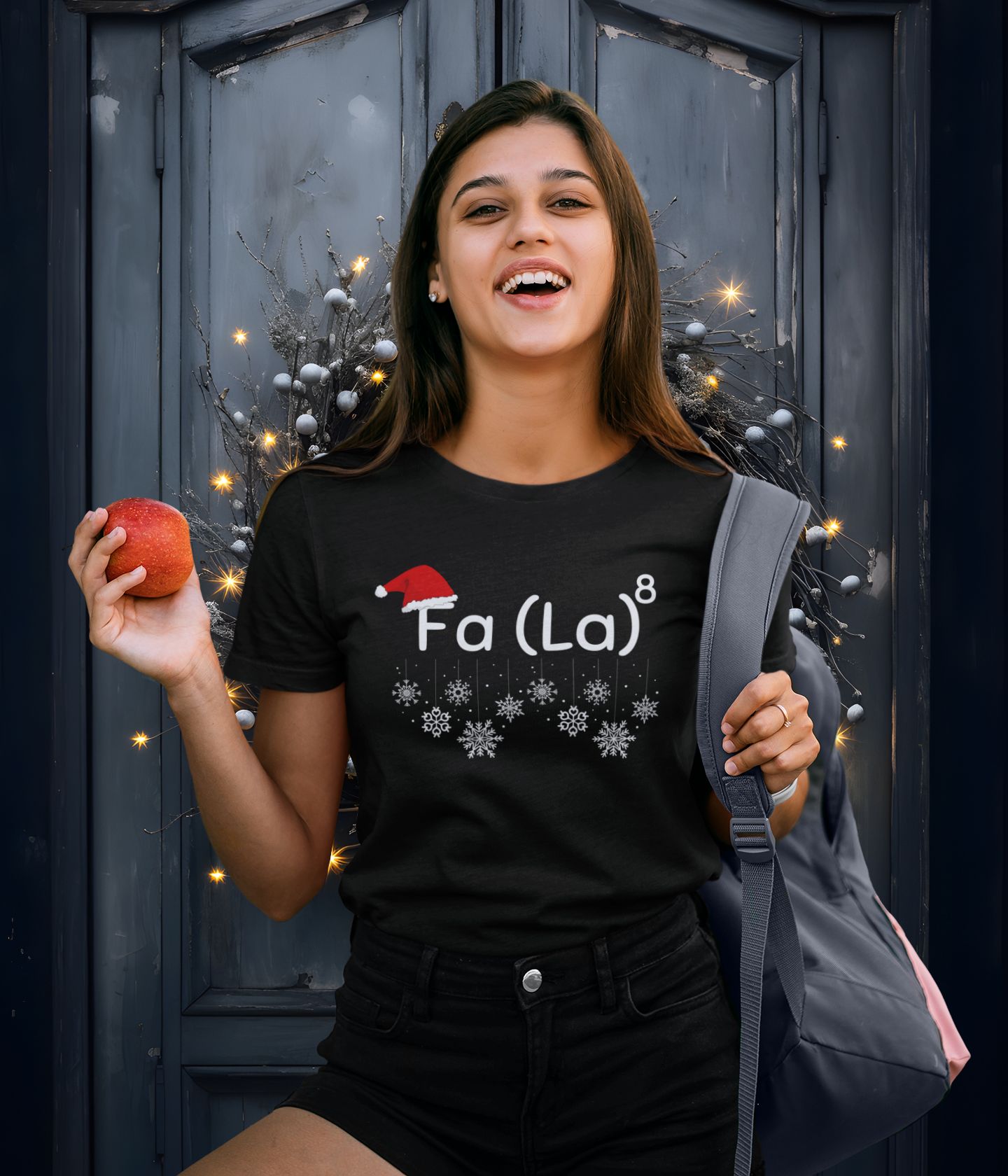 Fa (La)⁸ Women's Christmas Maths T-Shirt (Black)