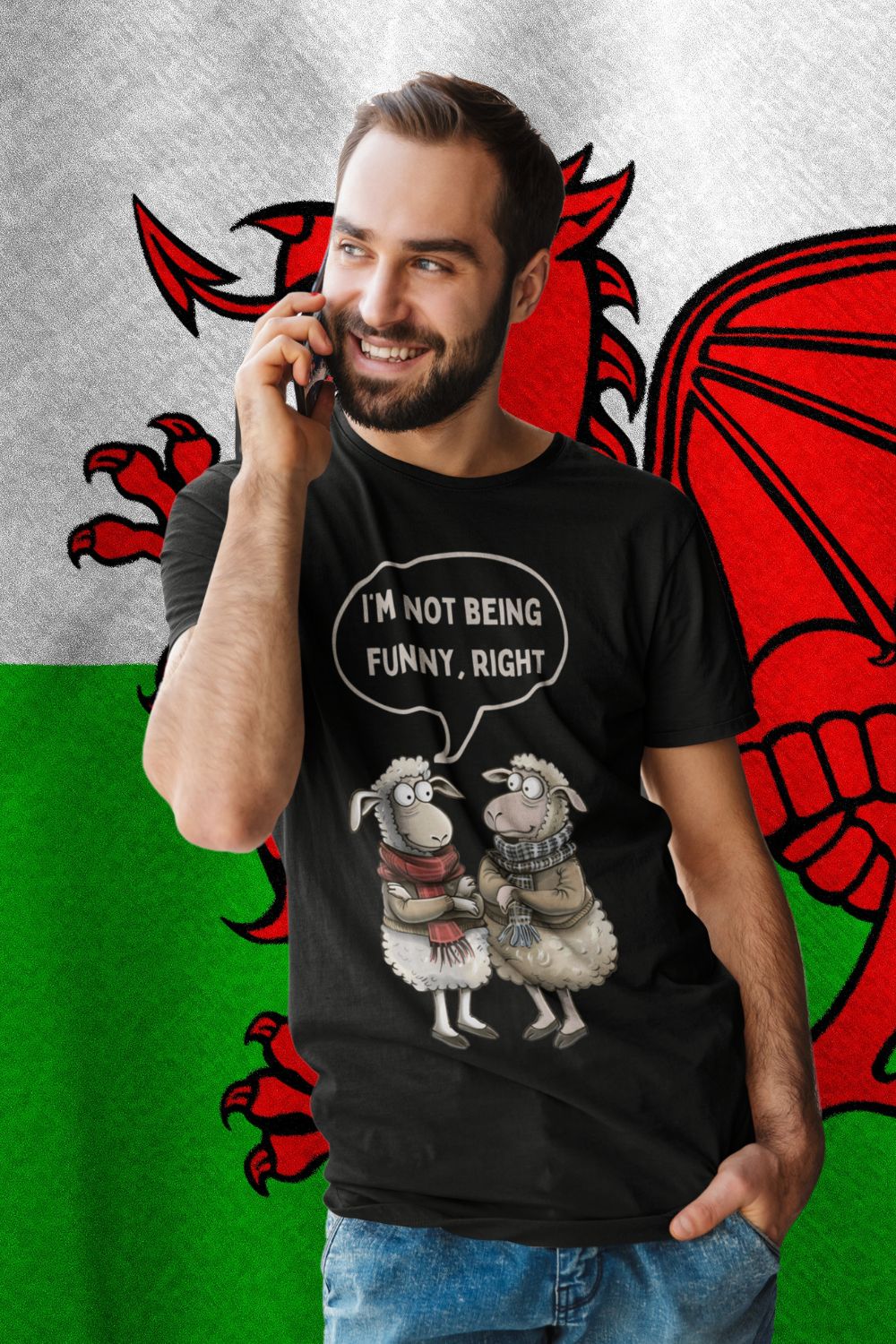 I'm Not Being Funny, Right? Men's (Unisex) T-shirt – Serious Welsh Humour Meets Comfort