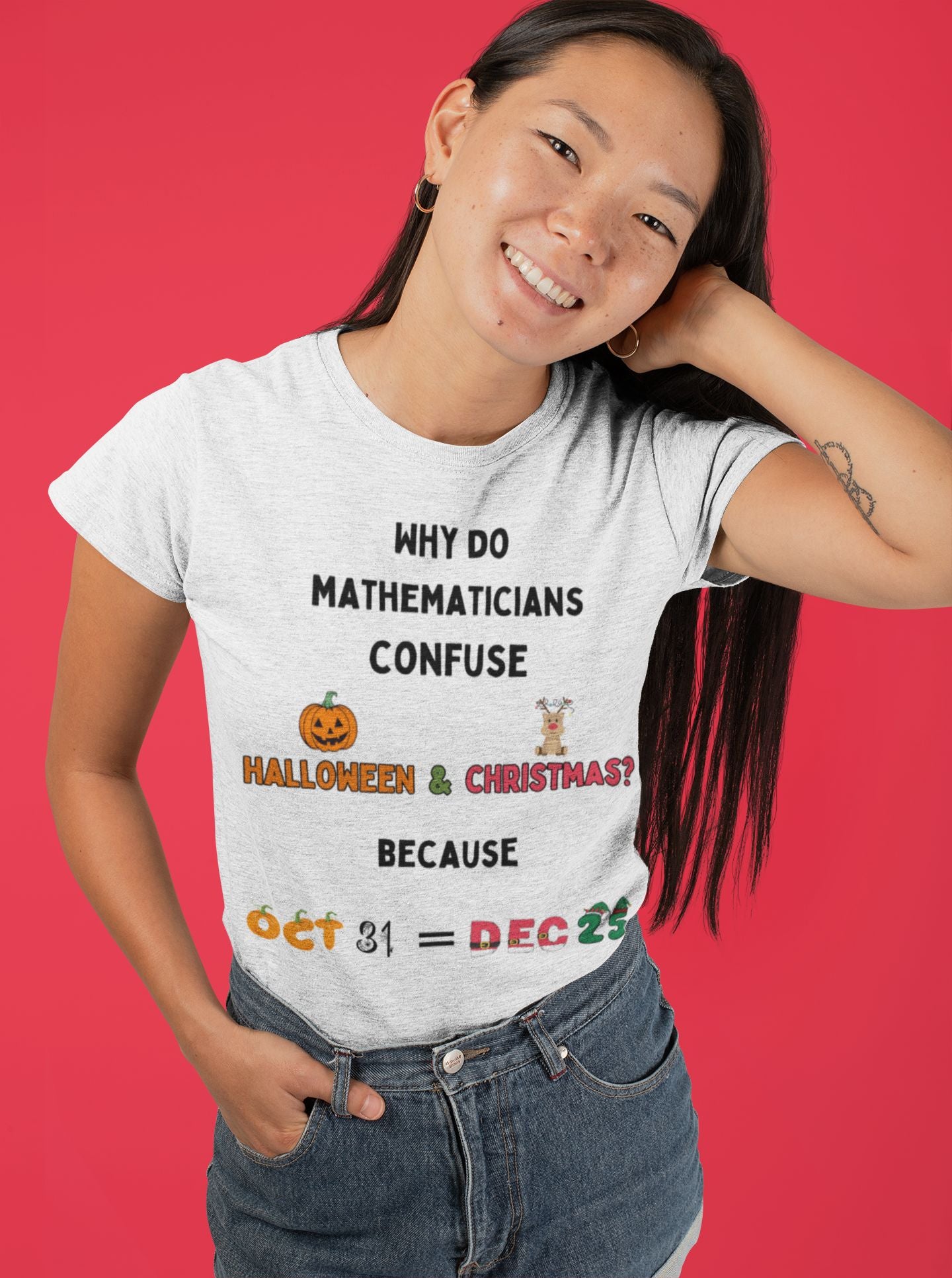 Confused Math Genius T-Shirt – Women's Fit – Perfect for Halloween, Christmas, and Casual Wear