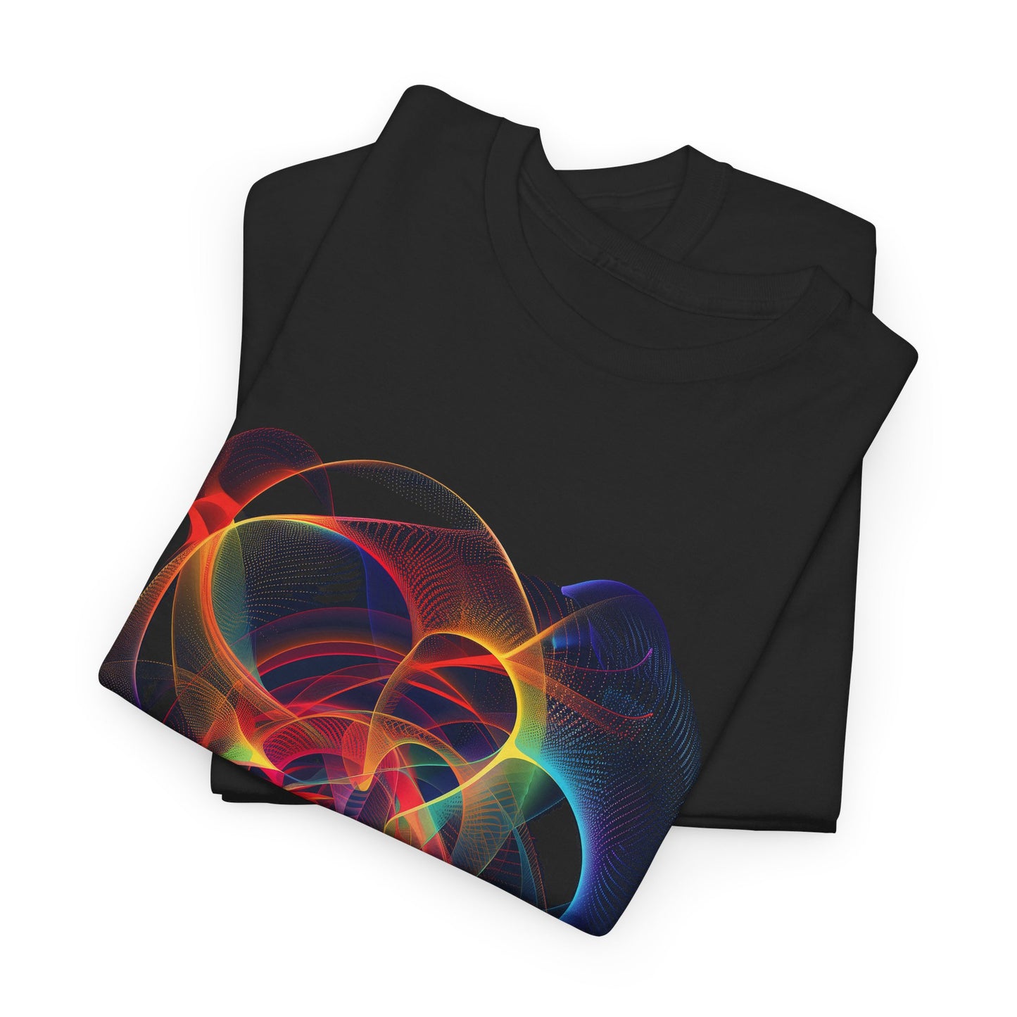 Embrace Chaos: Vibrant Chaos Theory Design on Black Unisex T-Shirt