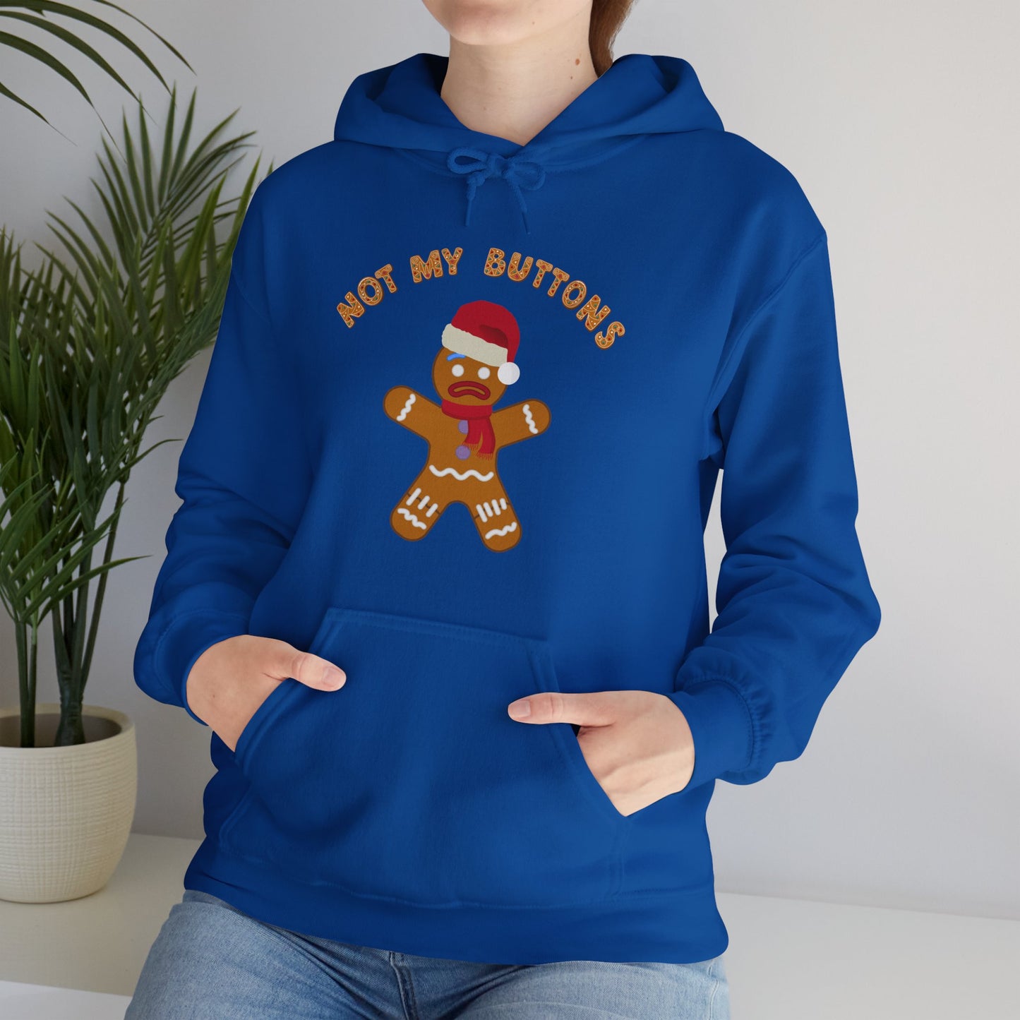 Not My Buttons! Festive Gingerbread Man Hoodie for Christmas Cheer