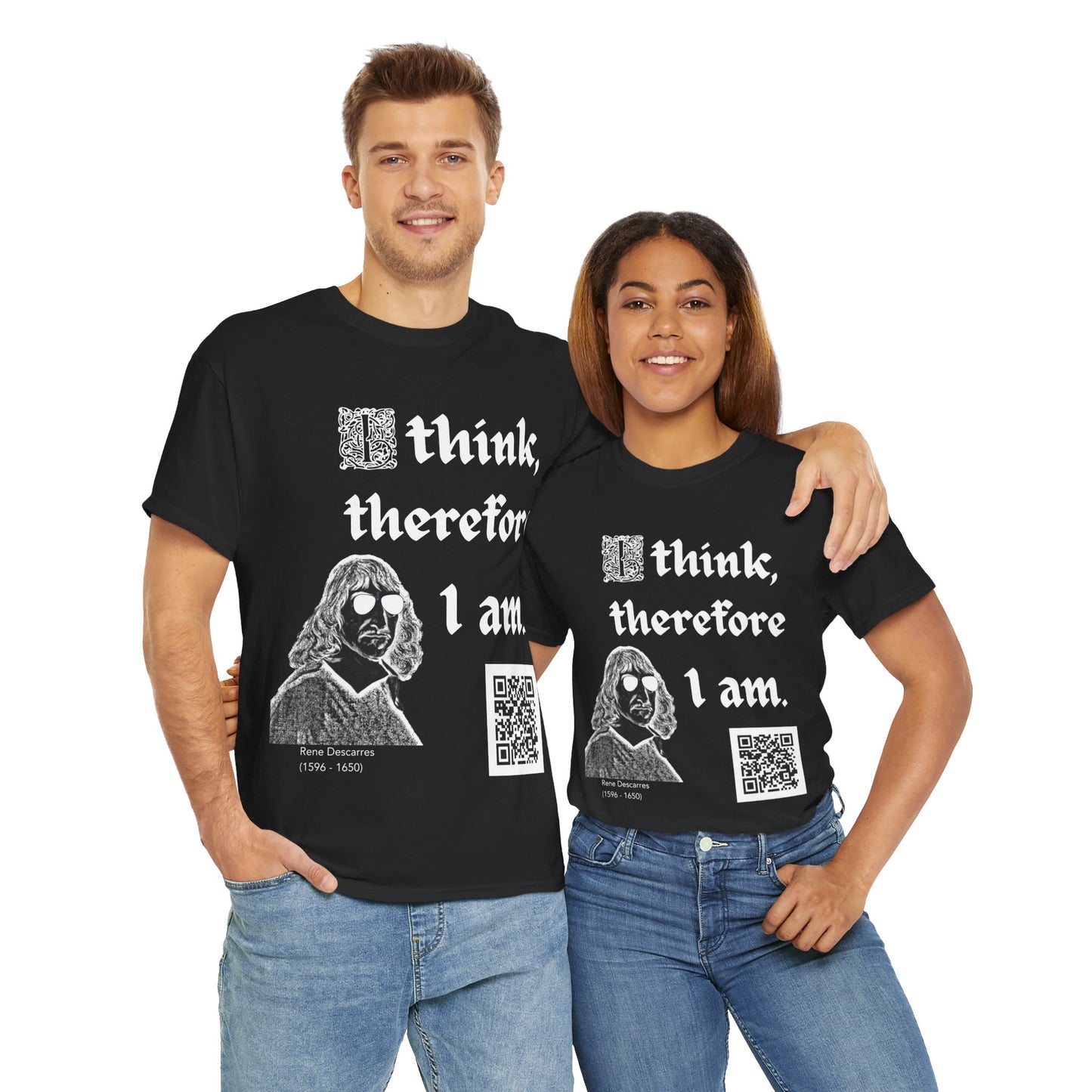 Rene Descarres "I think, therefore I am" (Maths Inspired Interactive T-Shirt)